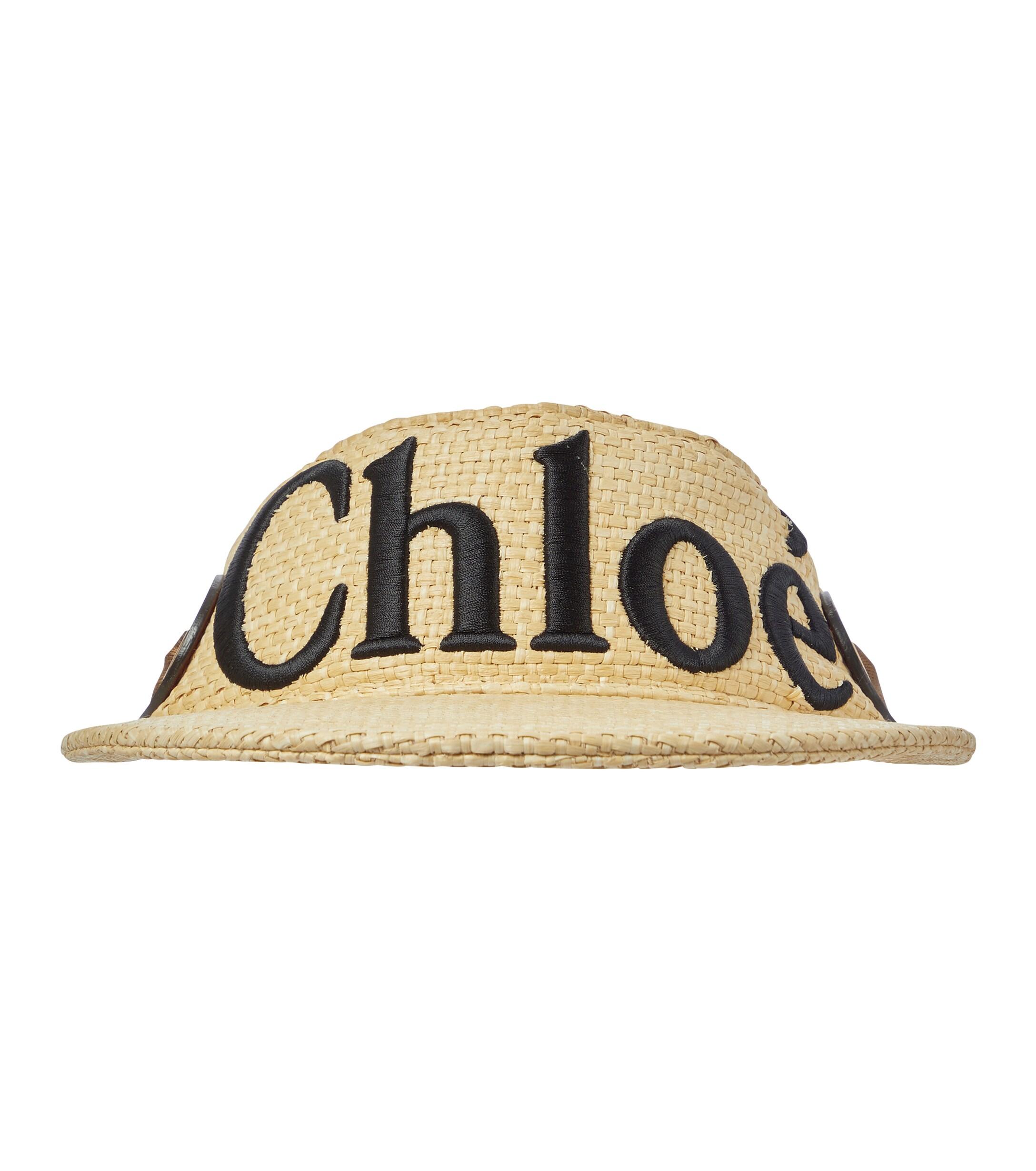 Embroidered Raffia Visor 