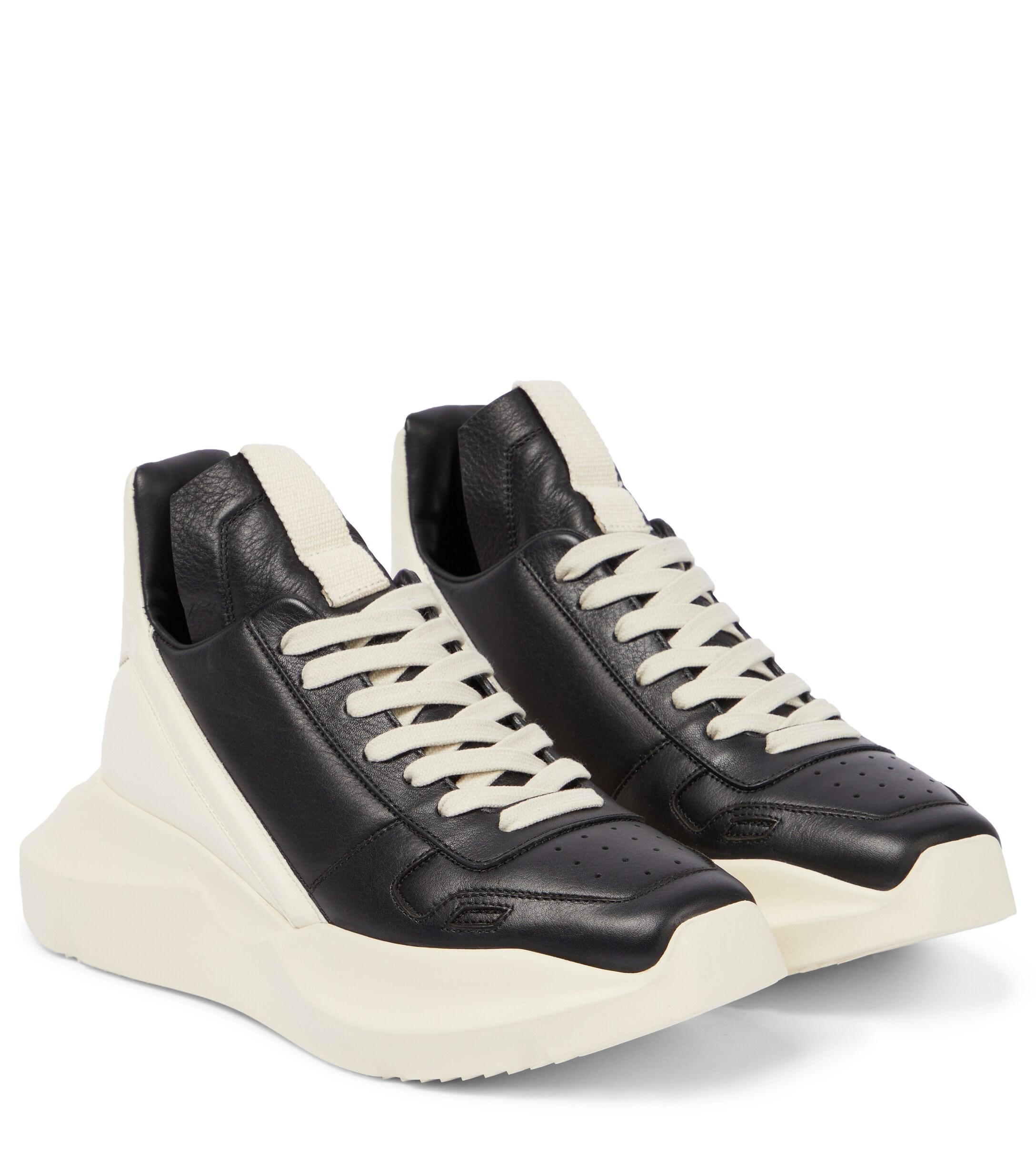 Rick Owens Geth Runner Leather Sneakers in Black | Lyst UK