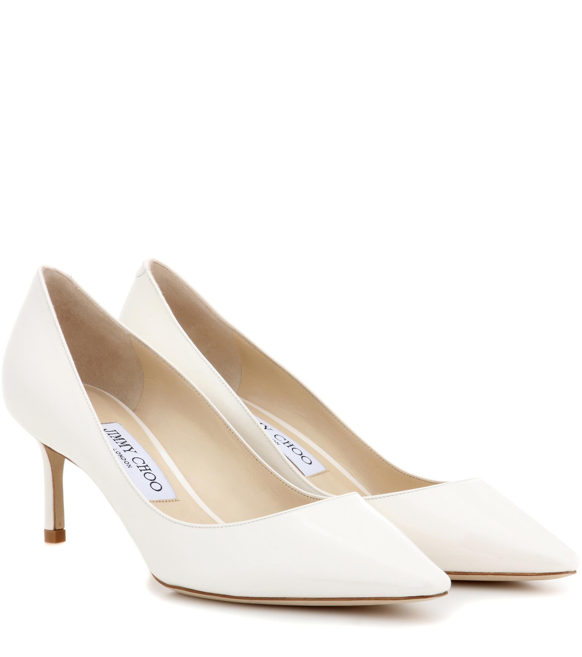 Jimmy Choo Romy 60 Patent Leather Pumps in White - Lyst
