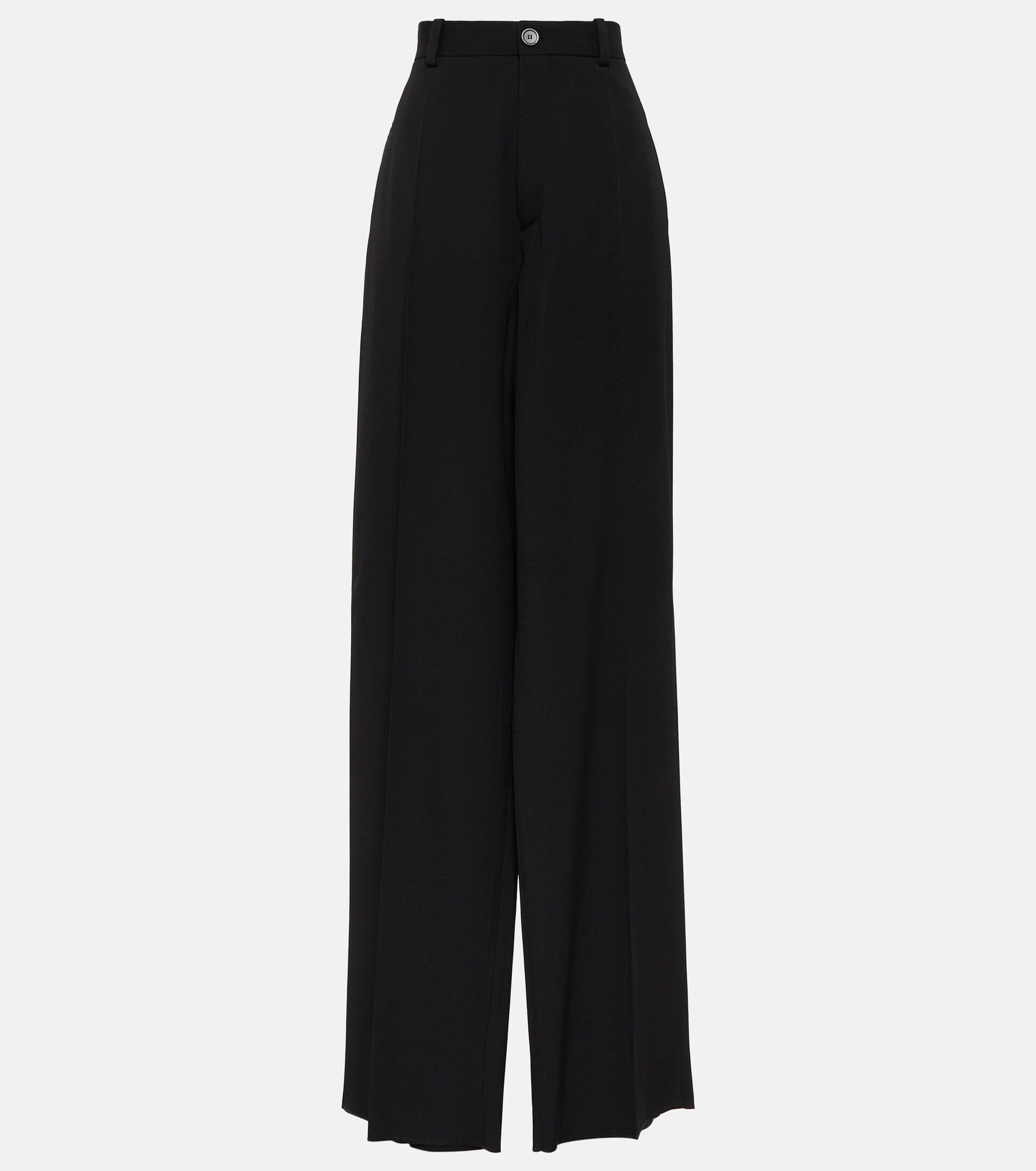 Balenciaga Hybrid Tailoring Wool Wide-leg Pants in Black | Lyst