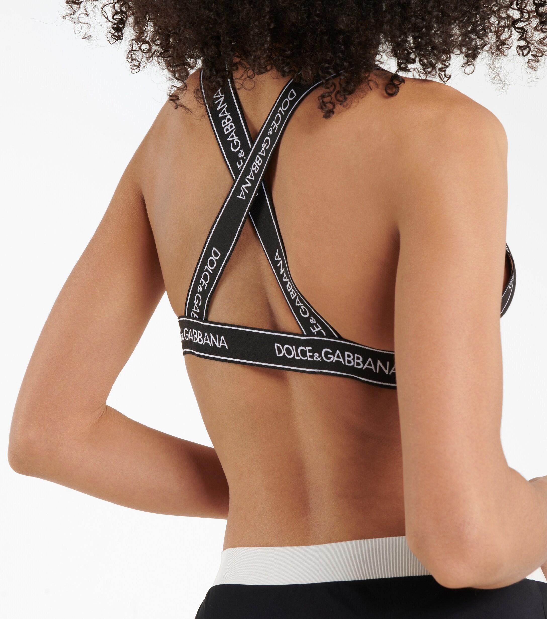 Dolce & Gabbana Logo Stretch-jersey Bra in Black