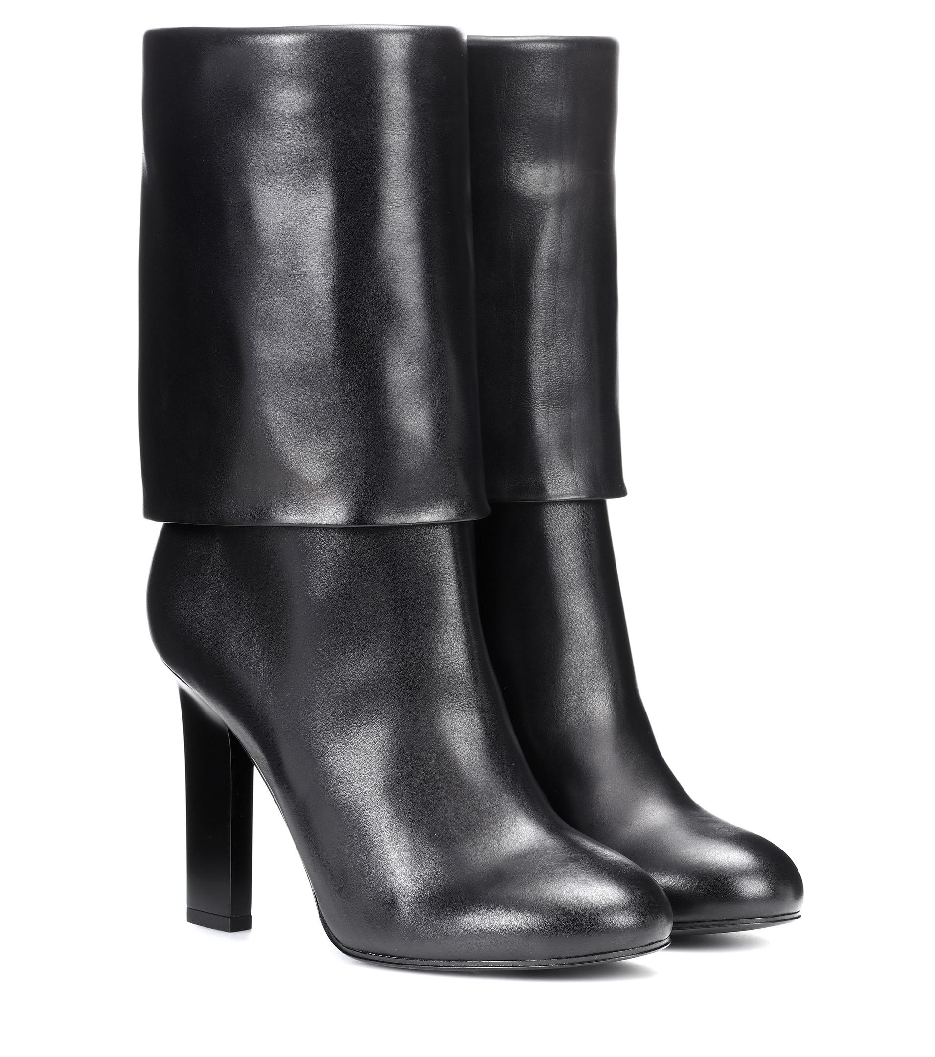 Victoria Beckham Leather Ankle Boots in Black Lyst