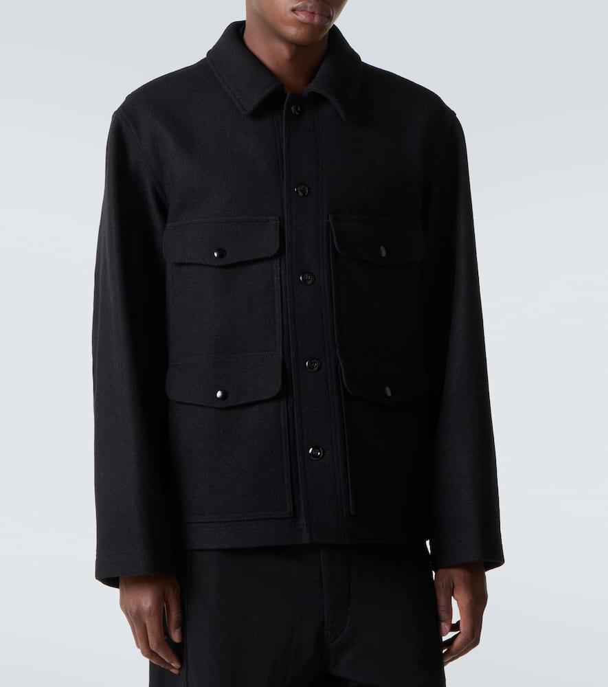 Lemaire Wool Felt Field Jacket in Black for Men | Lyst