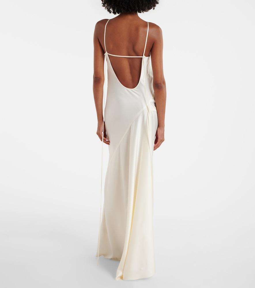 victoria beckham slip dress lace-detail Satin | Black The iconic 1990s cami dress is given a fresh perspective with curved seams and a side Victoria Beckham Draped Crepe Satin