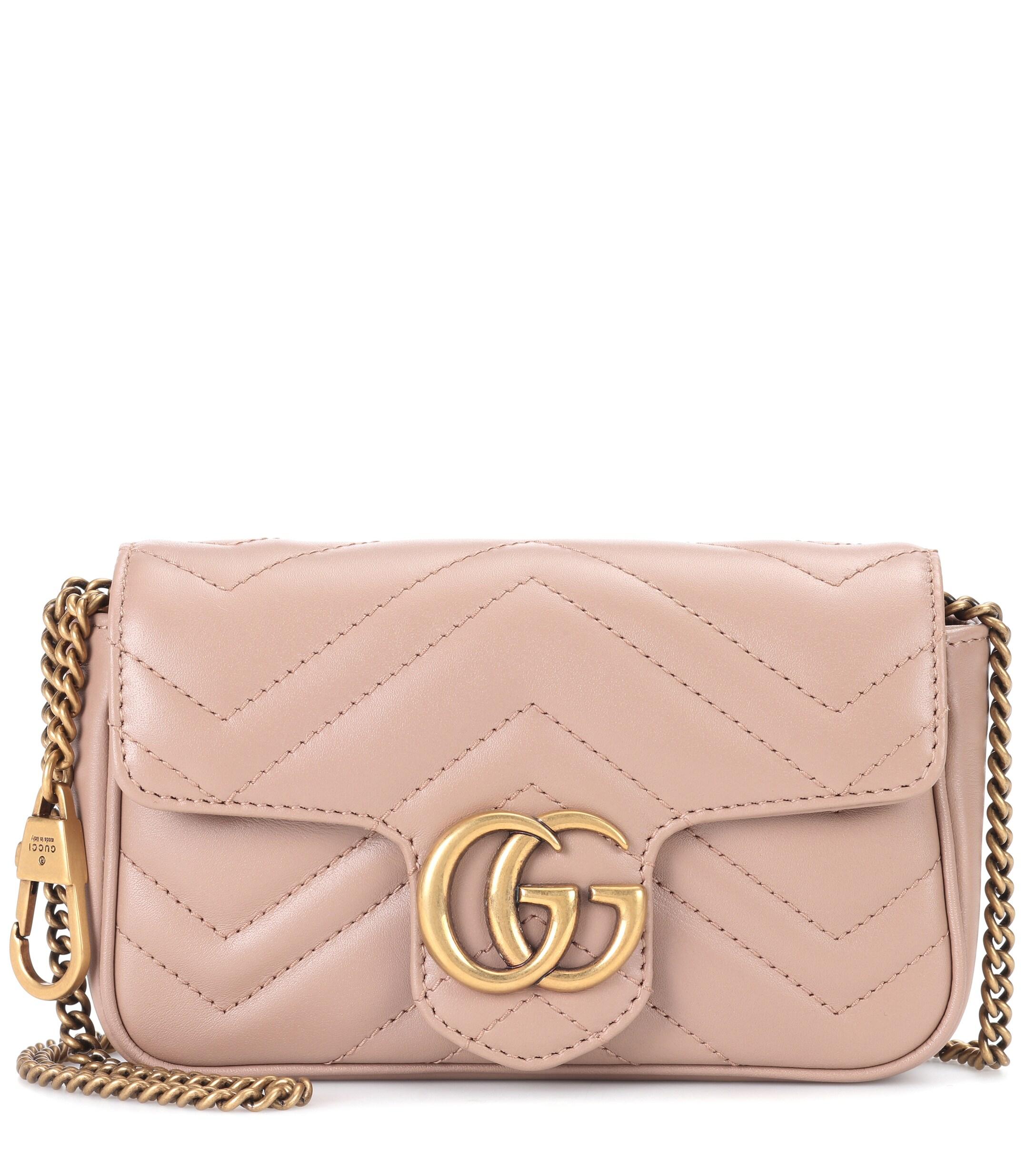 gucci gg marmont mini leather shoulder bolsa