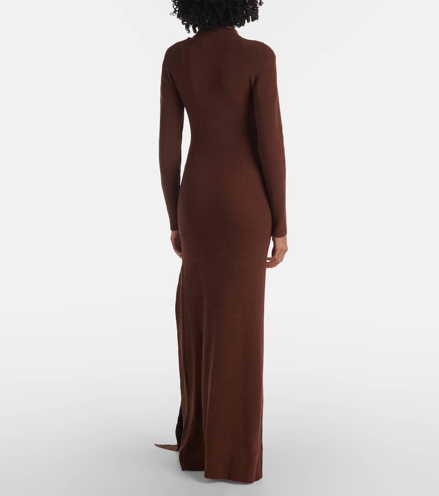 【関税込み】Aya Muse ブラウン スリップ マキシワンピース Lapponi knit maxi dress in brown - Aya Muse | Mytheresa