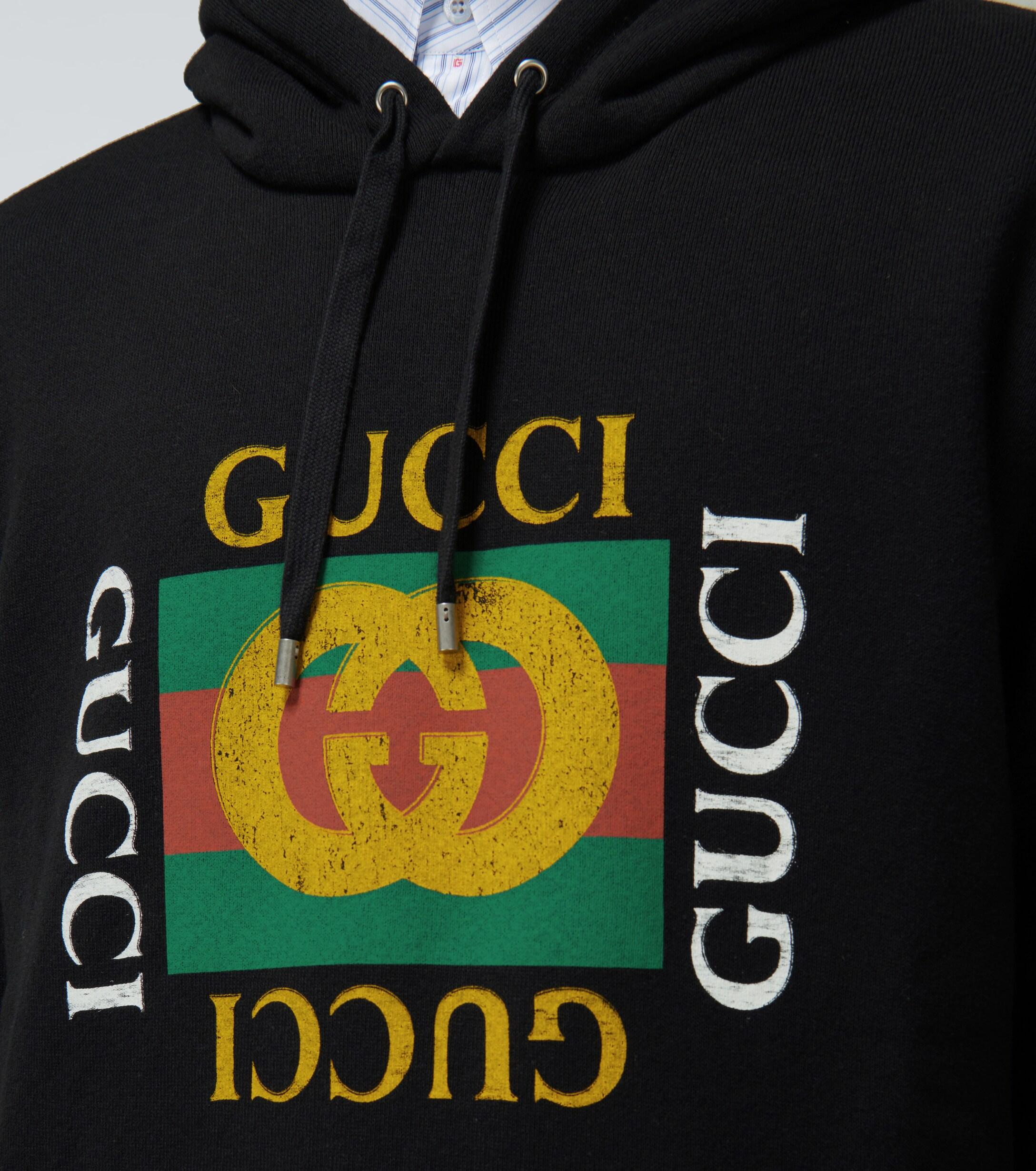 Gucci Cotton Logo Oth Hoodie in Black for Men - Save 28% - Lyst