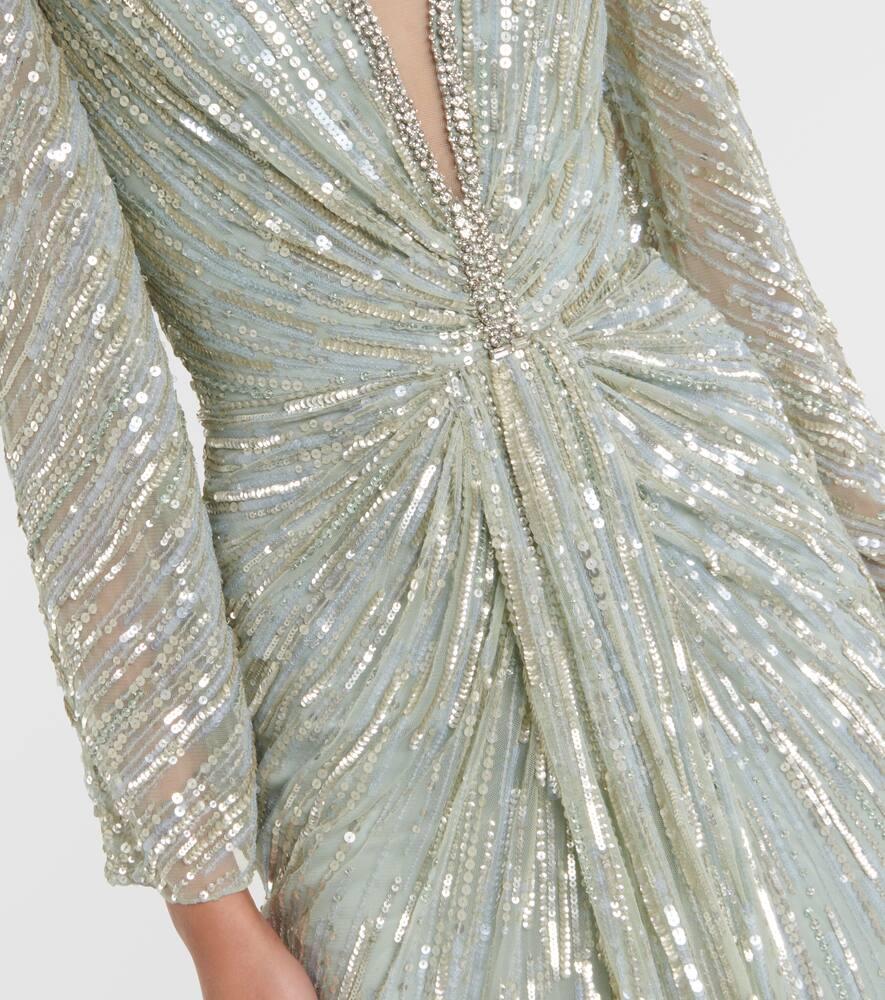 Jenny Packham Darcy Sequined Gown in Green | Lyst UK