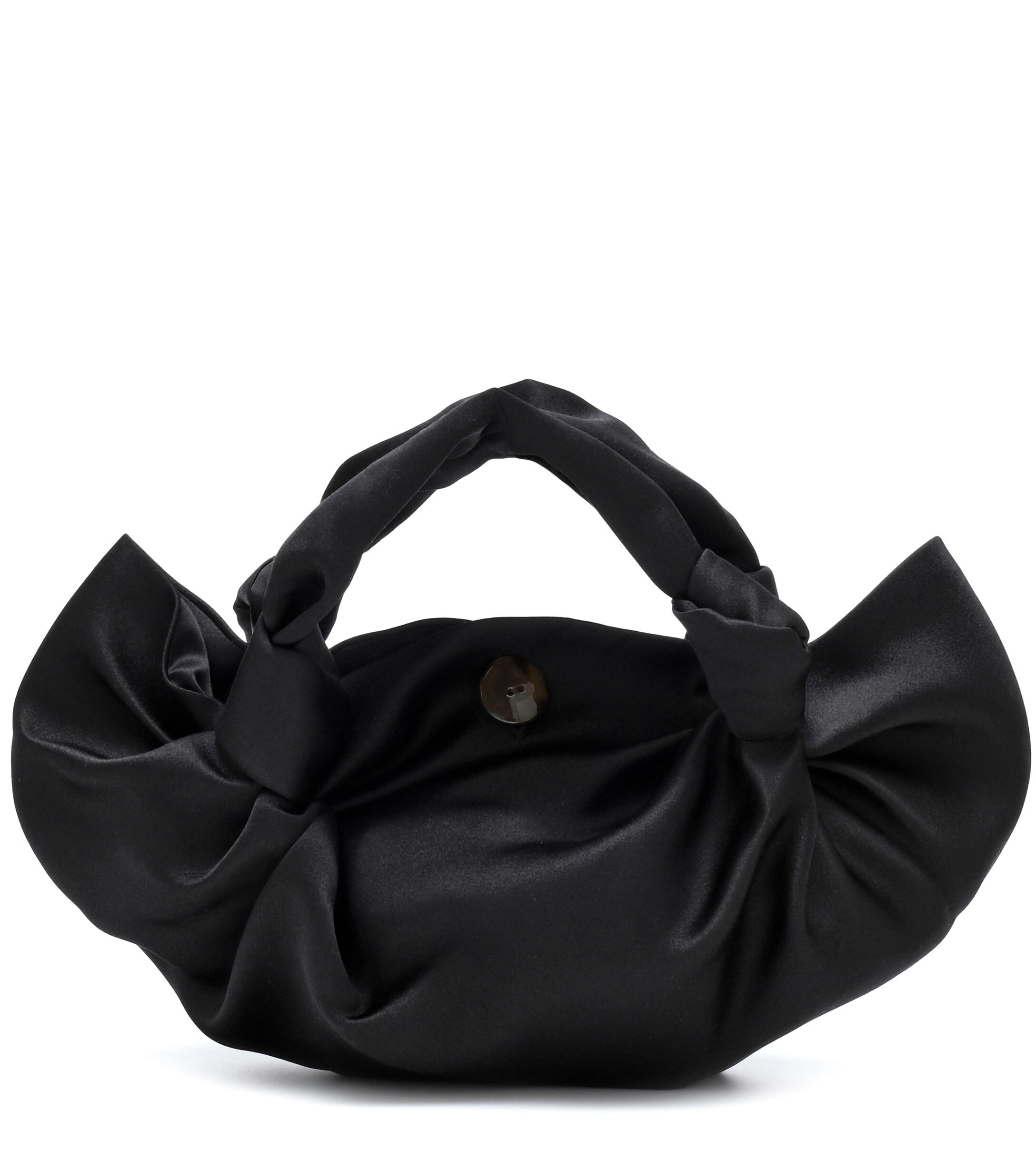 The Row The Ascot Medium Satin Tote in Black - Lyst