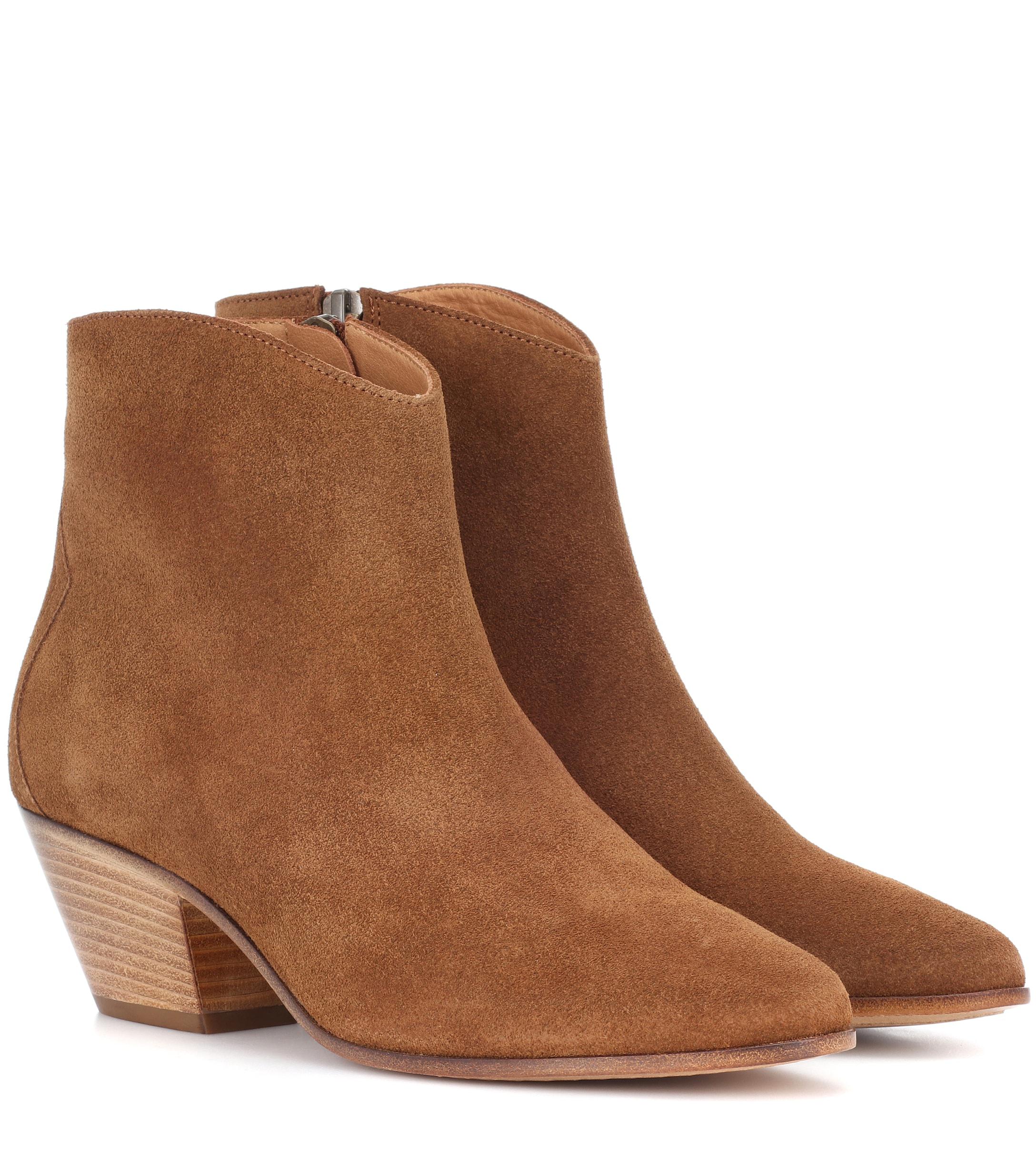 Isabel Marant Dacken Suede Ankle Boots in Brown - Lyst