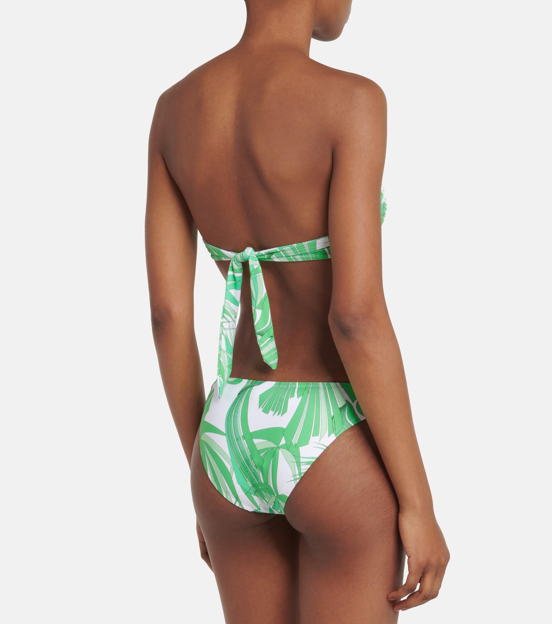 Melissa Odabash Martinique Printed Bandeau Bikini Top in Green | Lyst