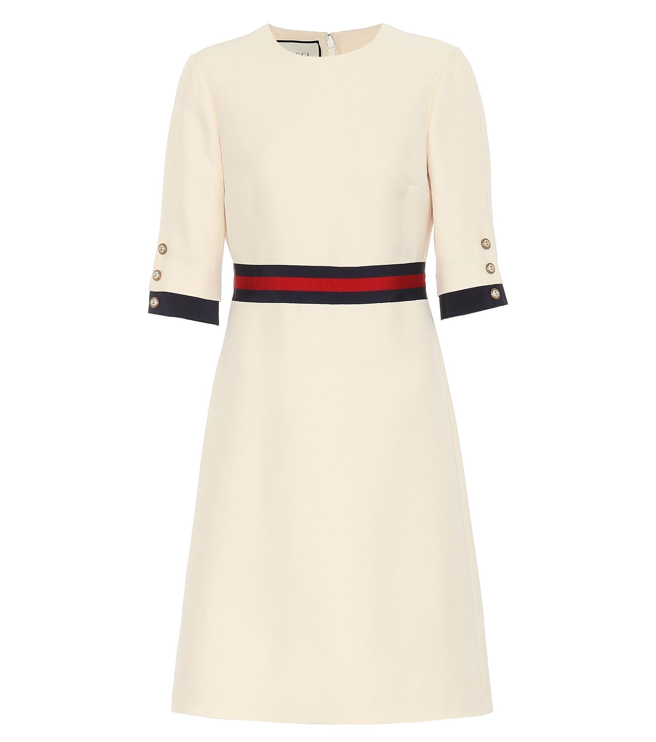 Gucci Wool And Silk Minidress in White | Lyst