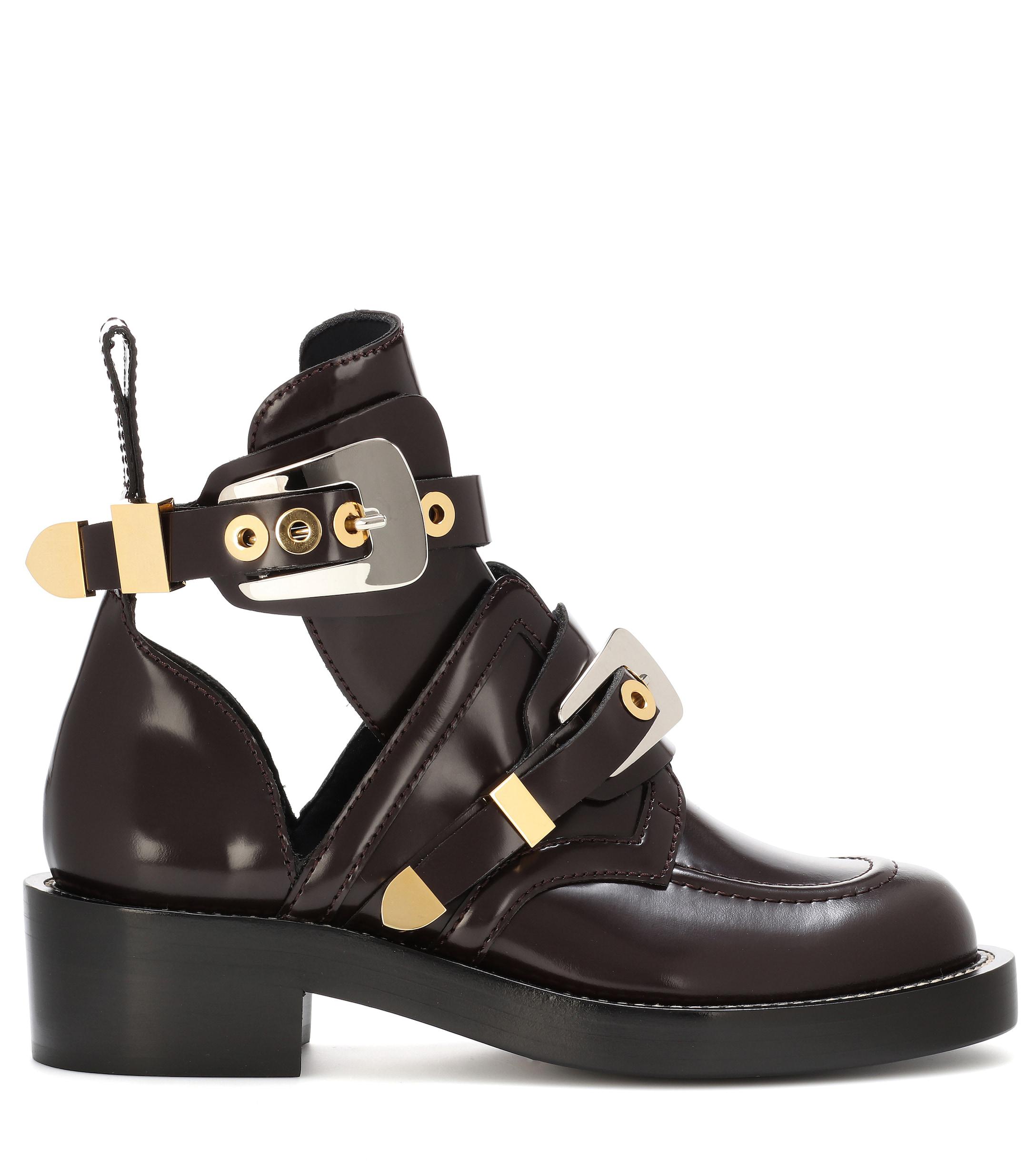 Balenciaga ceinture leather derby boots clearance