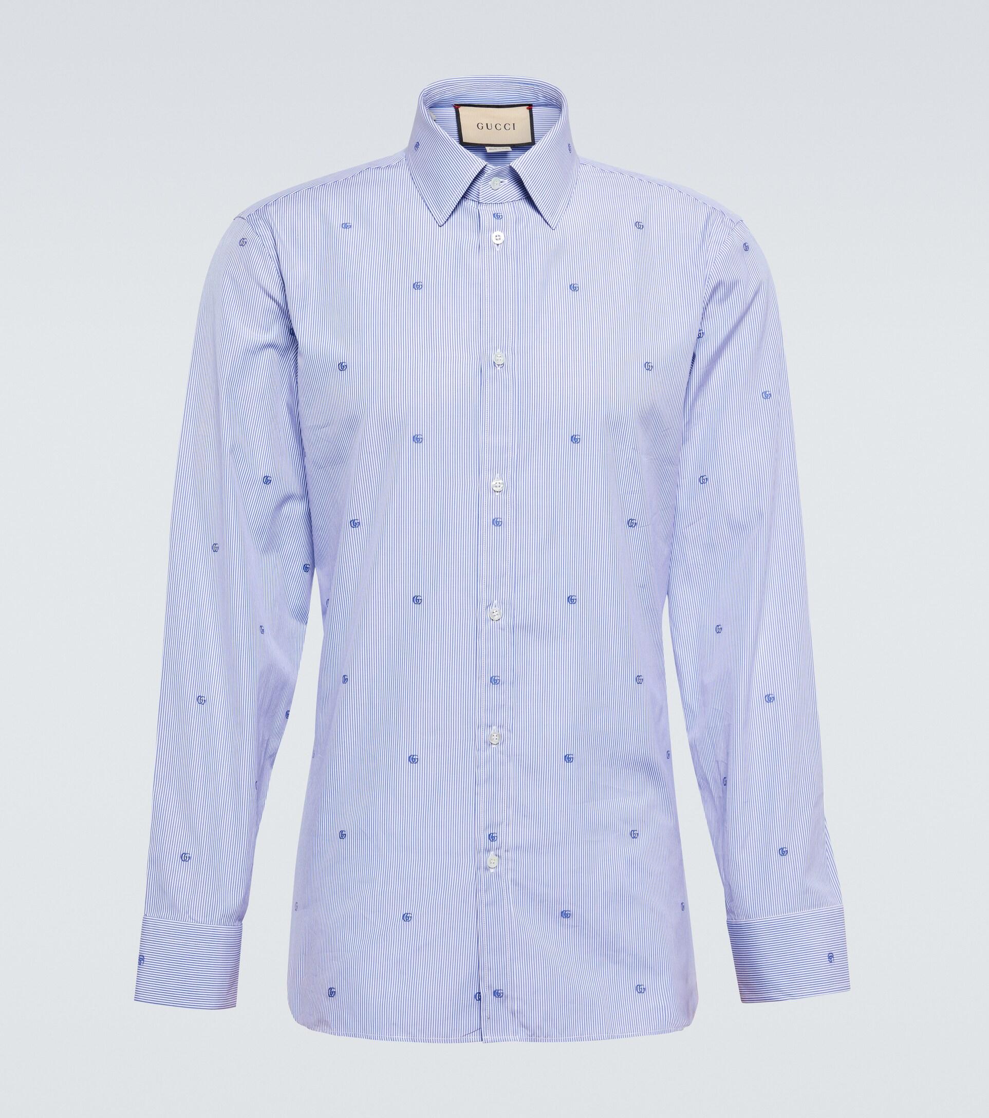 GUCCI White/blue striped oversize shirt