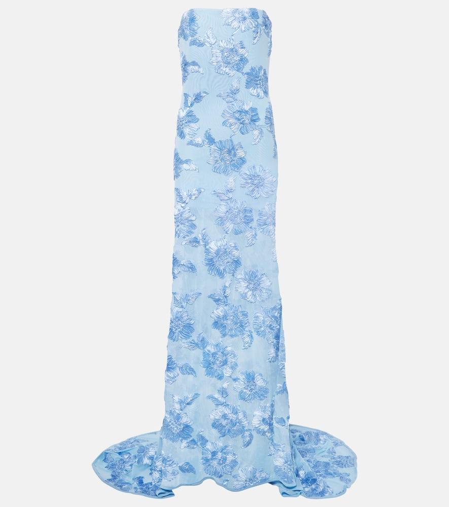 ROTATE BIRGER CHRISTENSEN Alberty Floral-Applique Mesh Gown