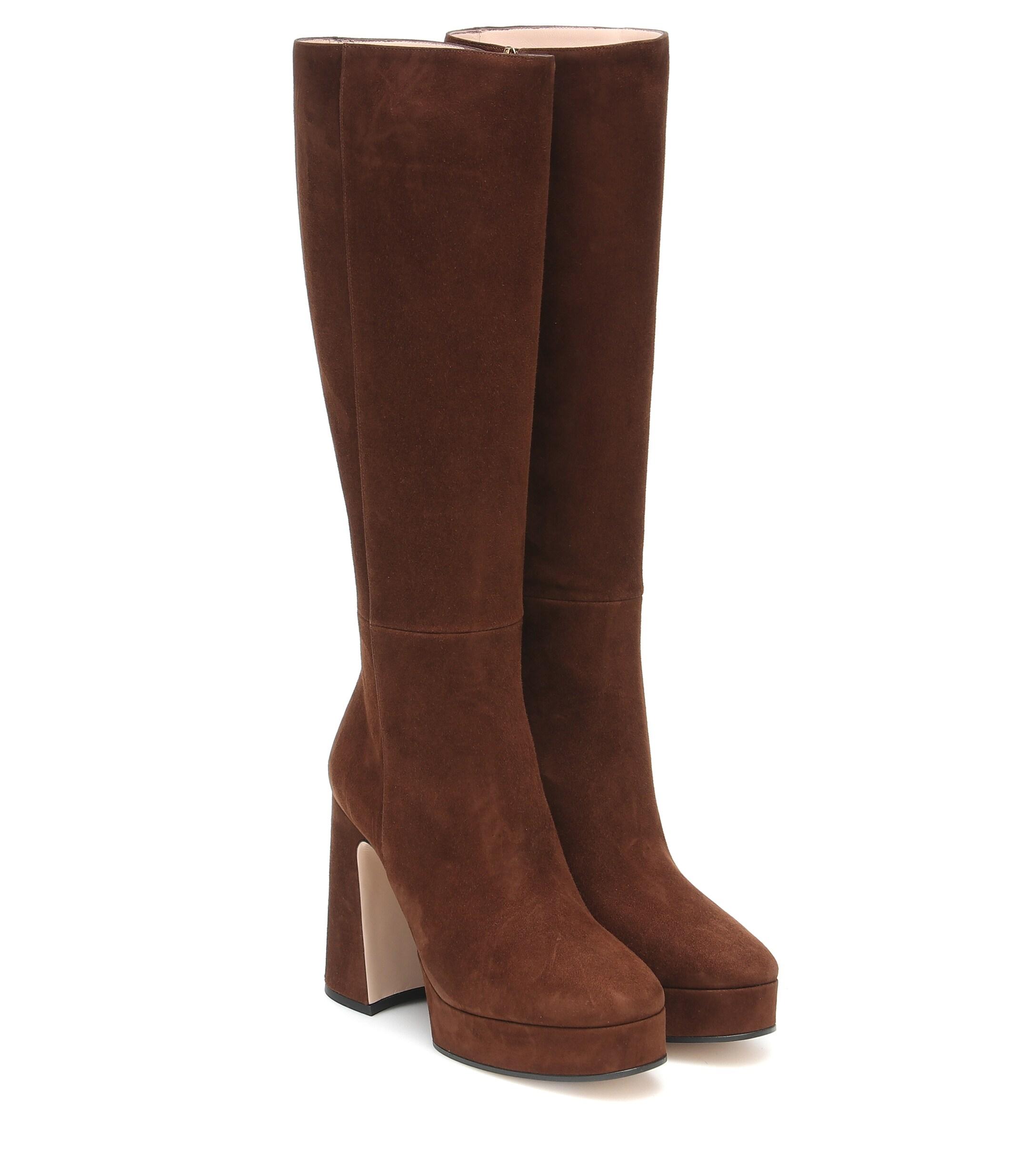 gucci suede knee high boots
