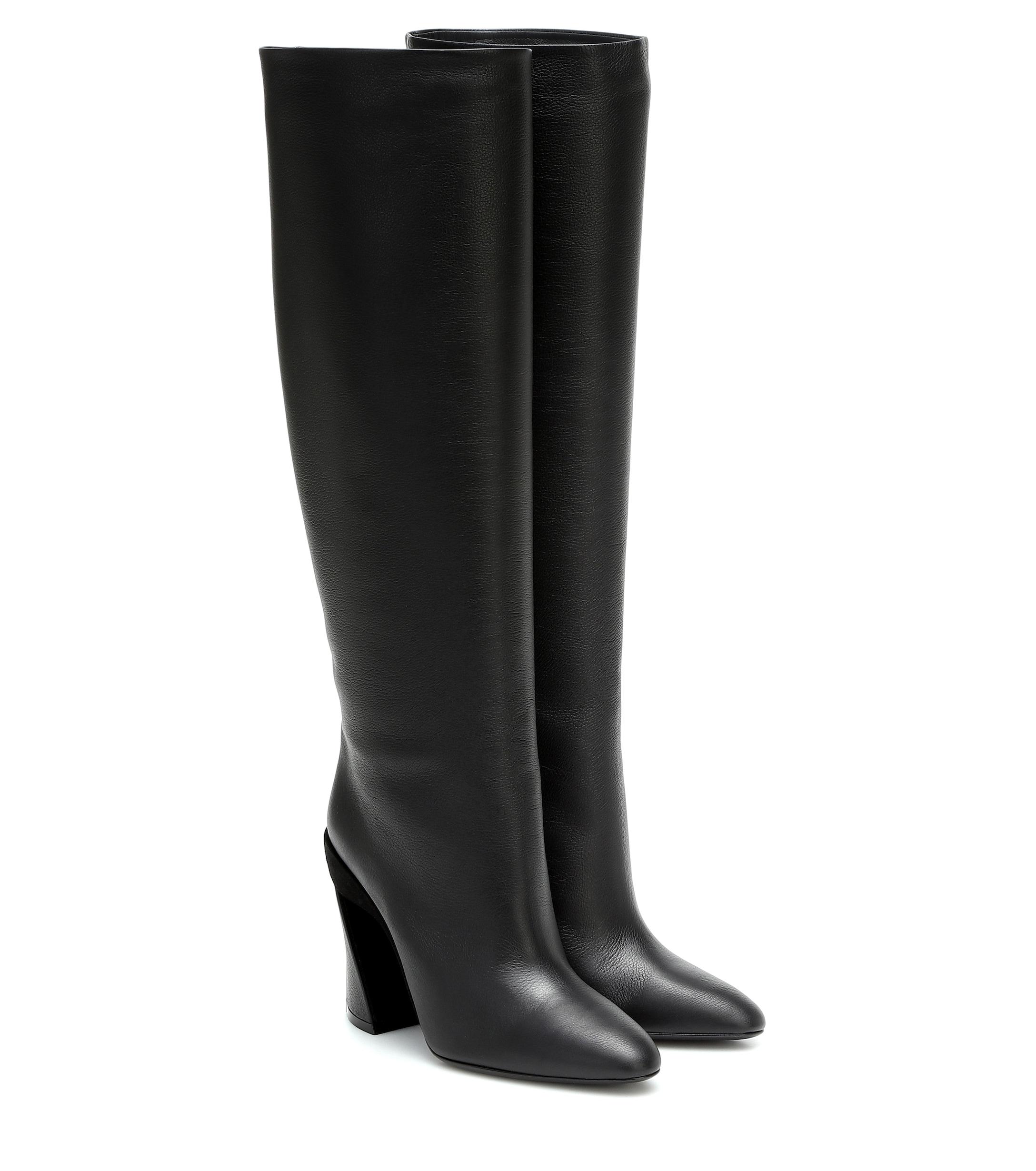 Ferragamo Antea Knee-high Leather Boots in Black - Lyst