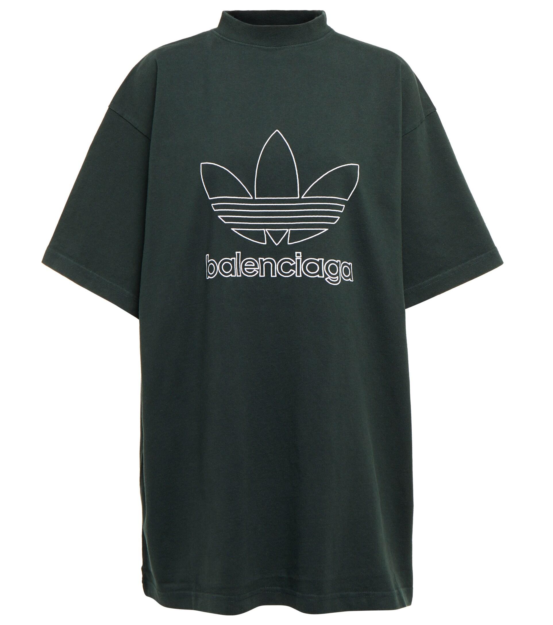 Balenciaga X Adidas Logo Cotton T-shirt in Green | Lyst