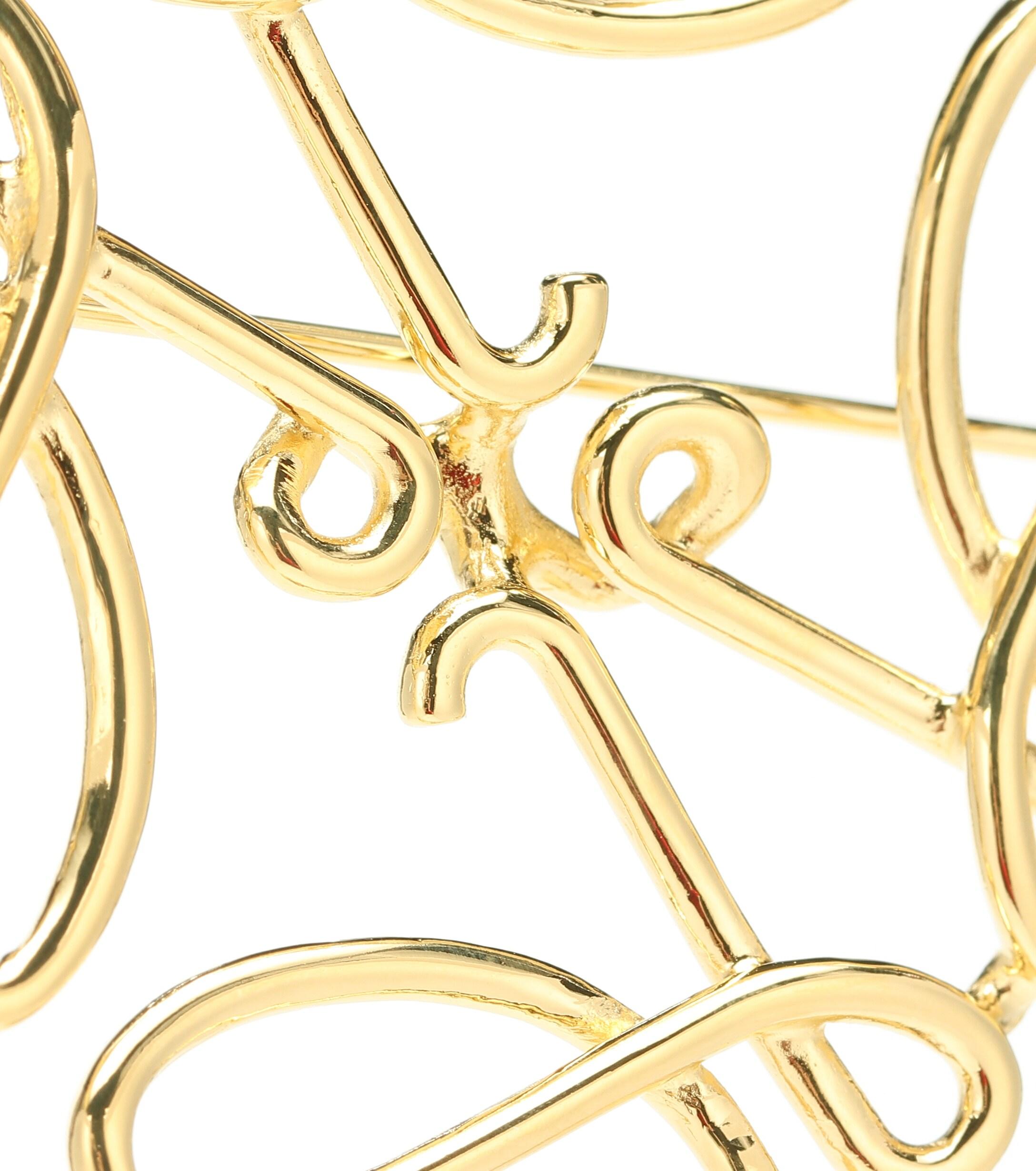Loewe Anagram Brooch In Gold Metallic Lyst