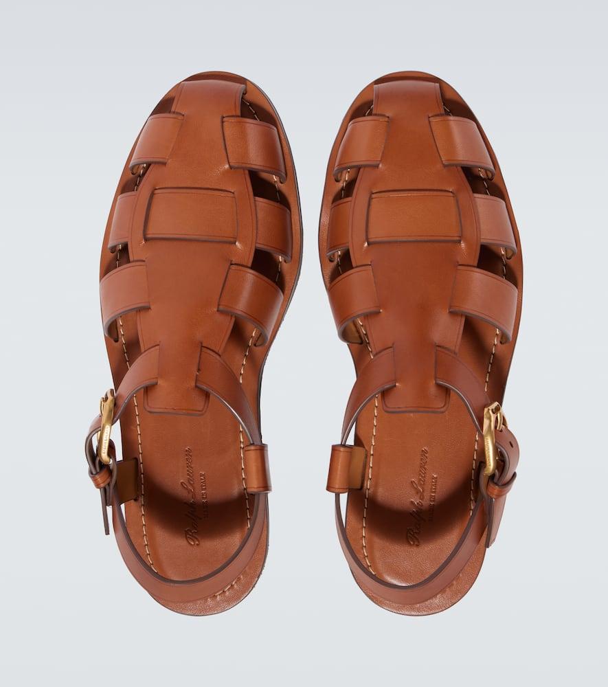 Ralph Lauren Leather Fisherman Sandals in Brown for Men | Lyst display picture 3