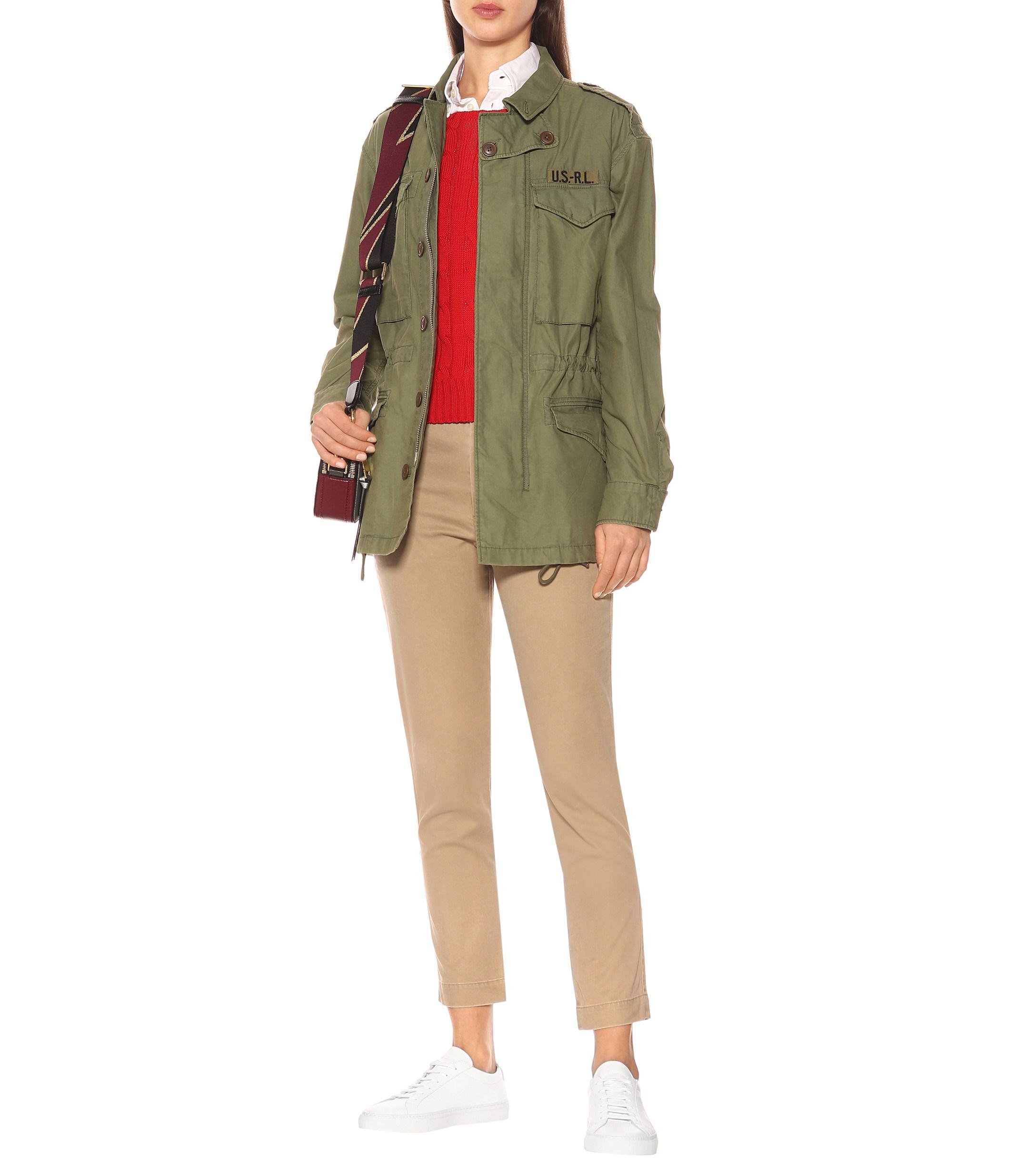 Polo Ralph Lauren Cotton Twill Military Jacket in Army Green (Green) - Lyst