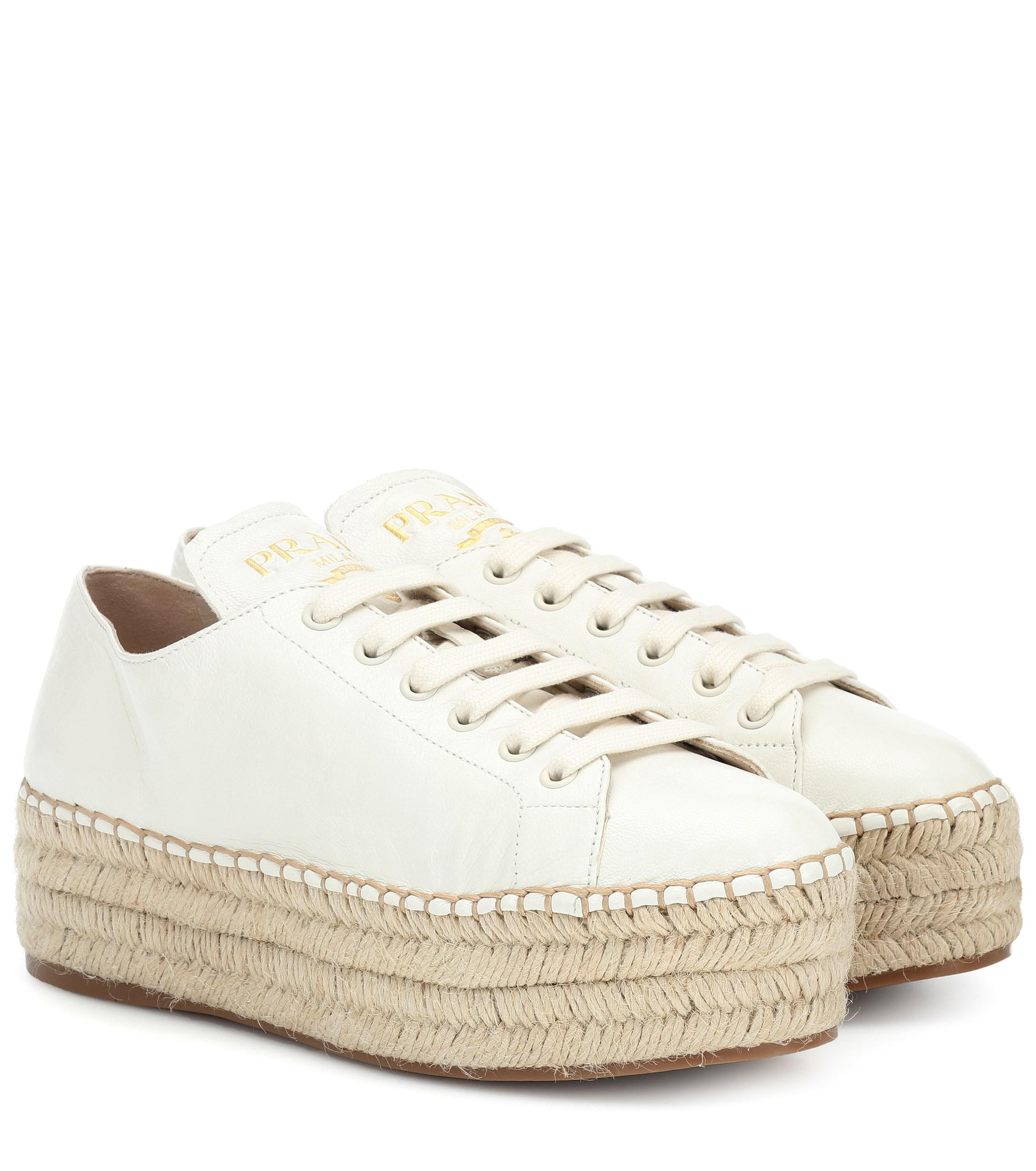 prada white platform shoes