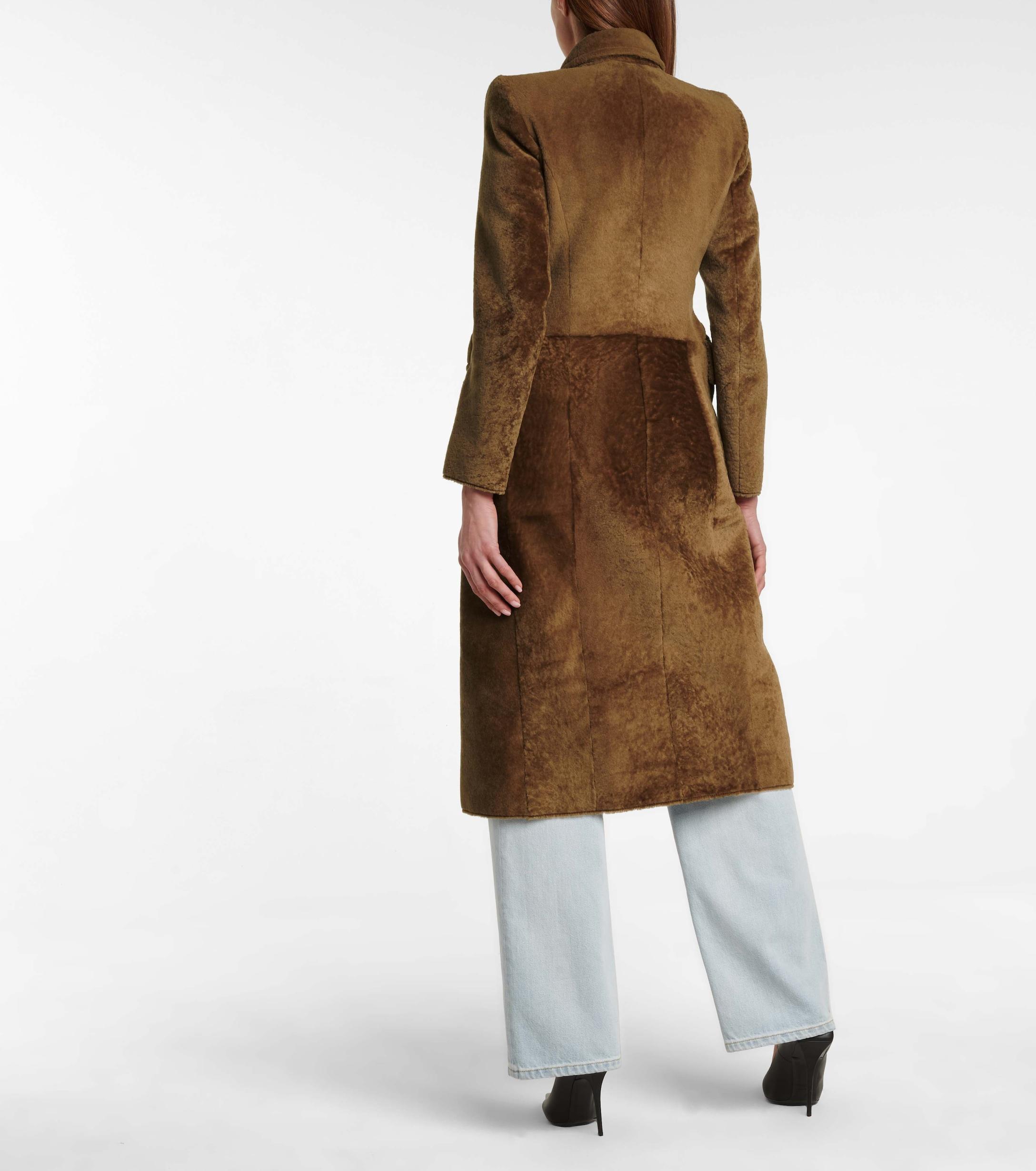 & other stories herringbone hourglass coat in beige