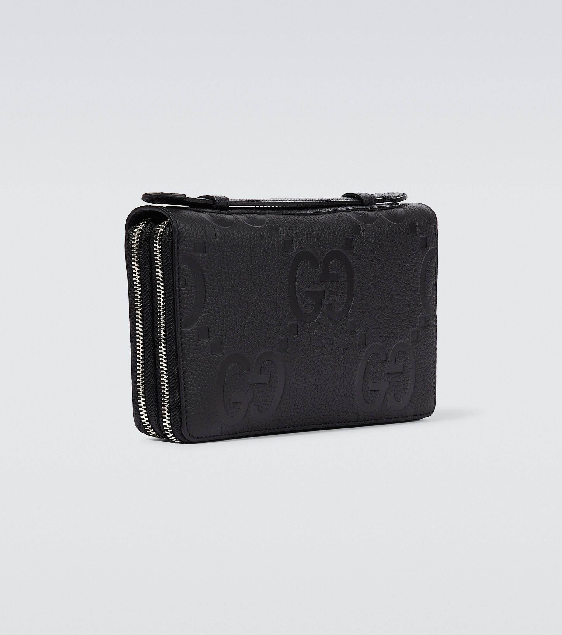 Jumbo GG coin wallet in black leather