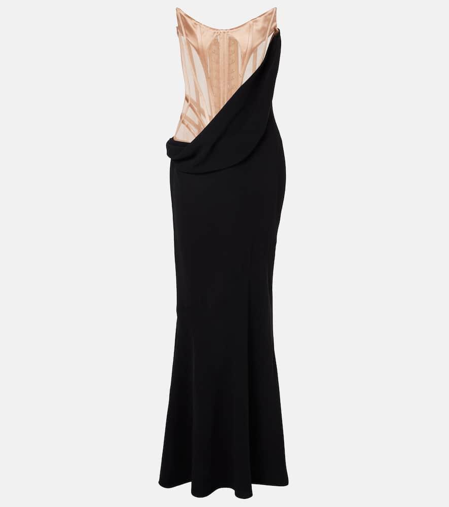 mugler draped corset dress Mugler Draped Corset Dress in Nude 1