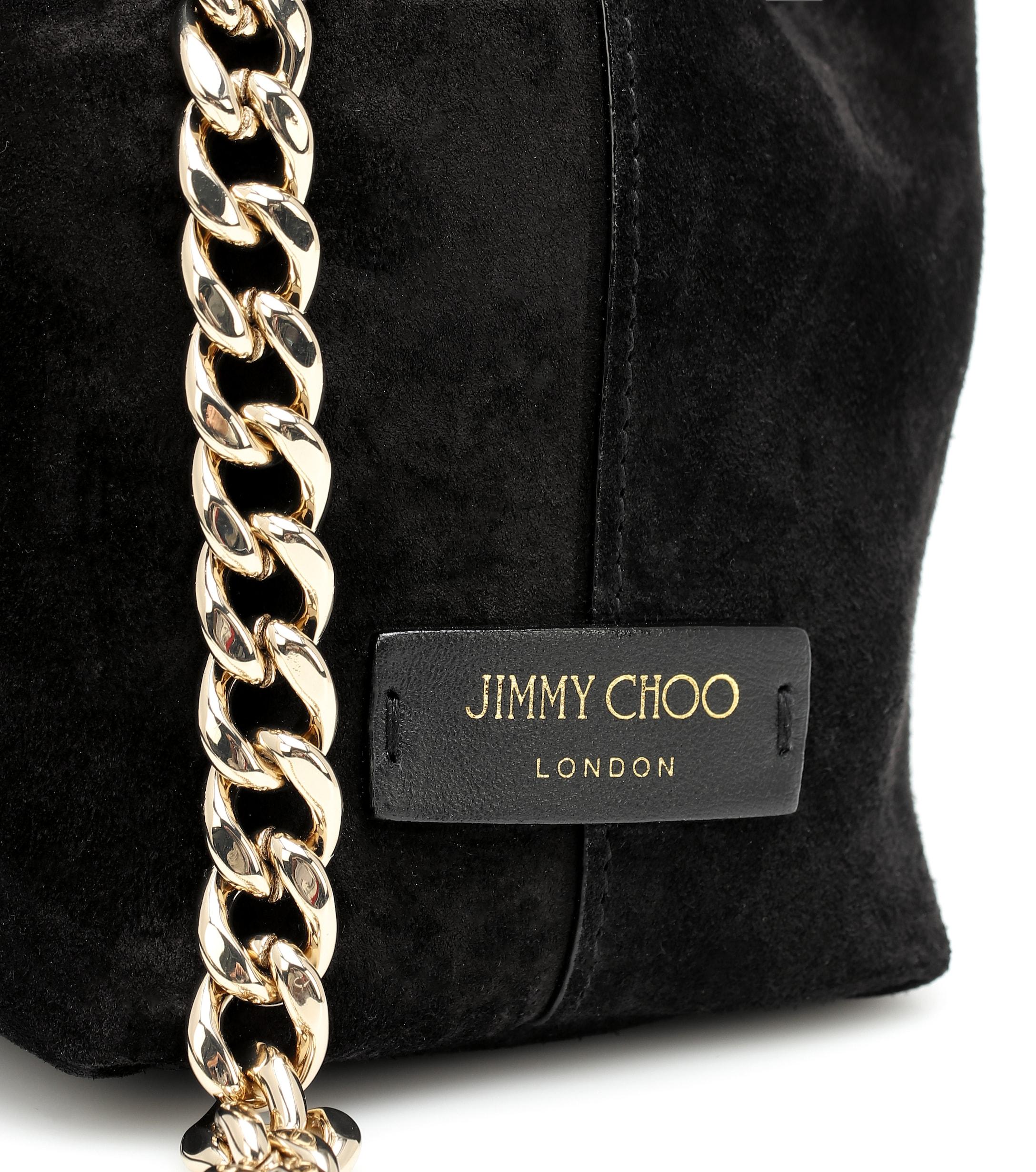 Jimmy Choo Leather Callie Tassel Drawstring Suede Hobo Bag in 
