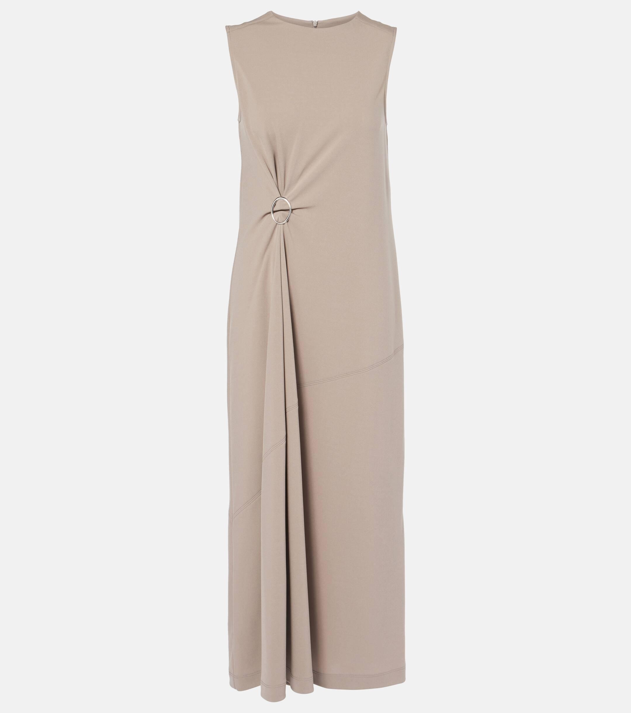 Max Mara Losanna Knotted Midi Dress in Natural | Lyst UK