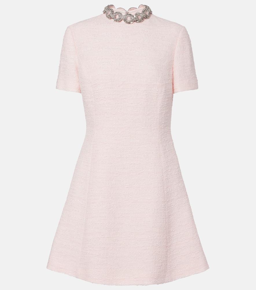 sachin and babi light blue dress VALENTINO GARAVANI Feather-trimmed sequined tulle mini dress main image 1