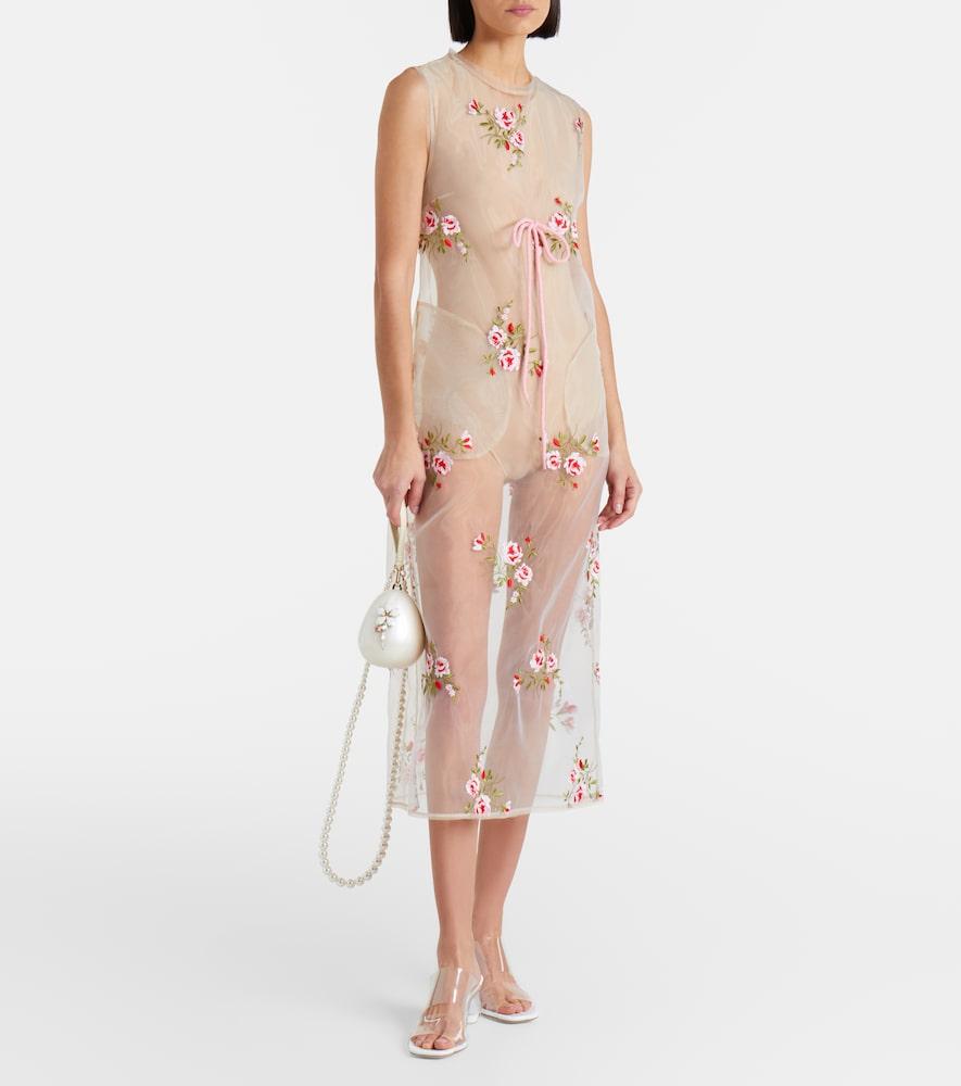 simone rocha organza dress Printed organza midi dress in pink - Simone Rocha