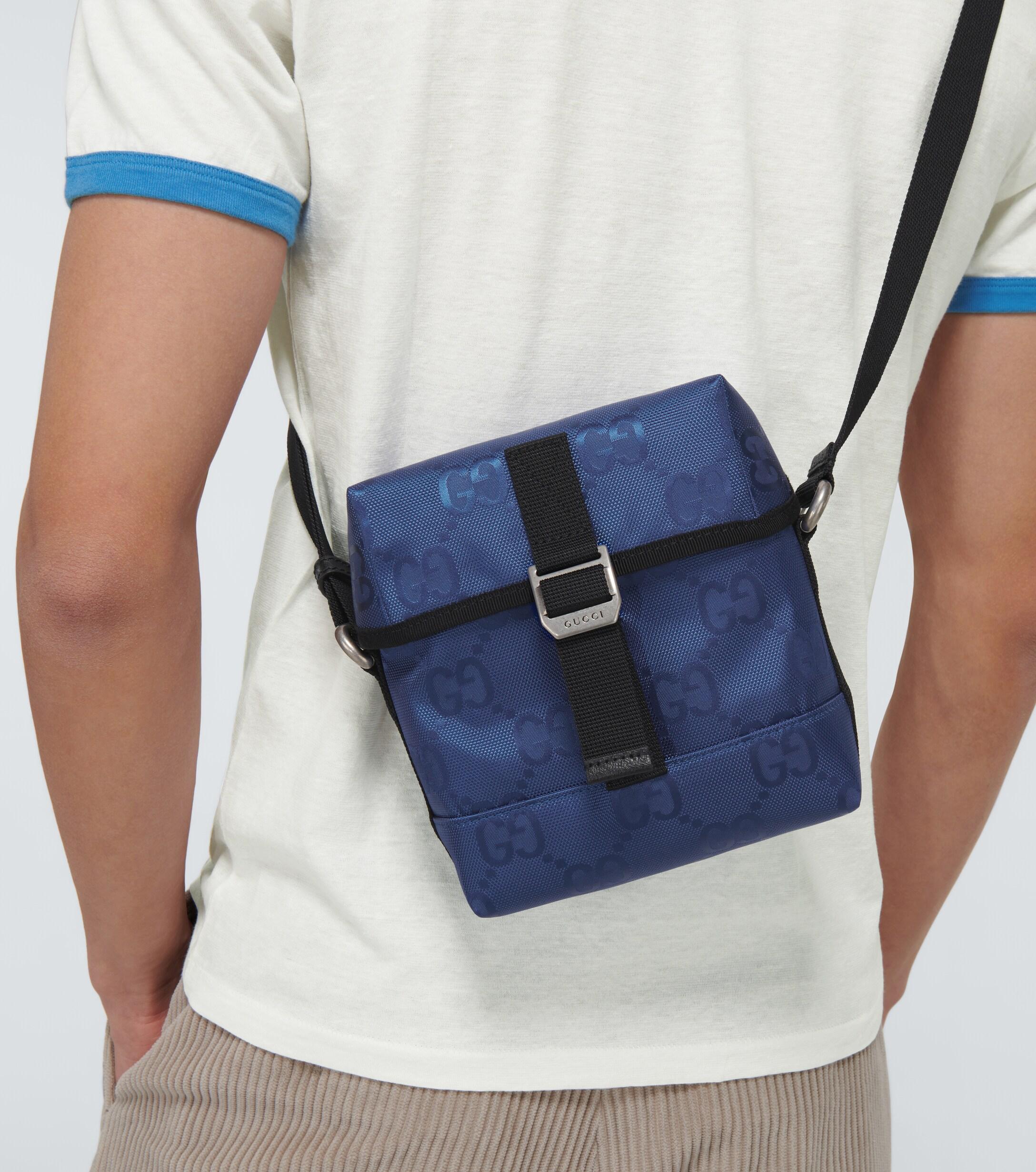 Gucci Off The Grid Canvas Messenger Bag in Blue for Men | Lyst