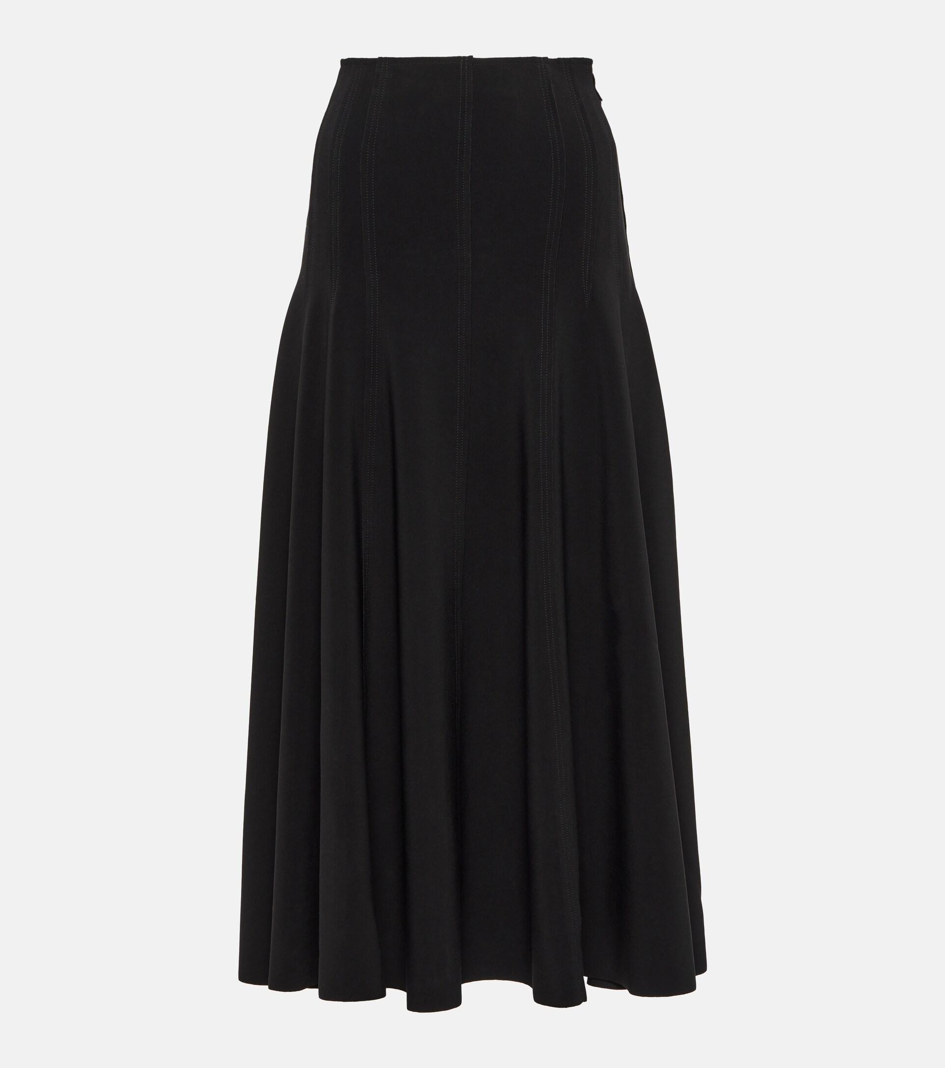 Norma Kamali Grace High-rise Jersey Midi Skirt in Black | Lyst