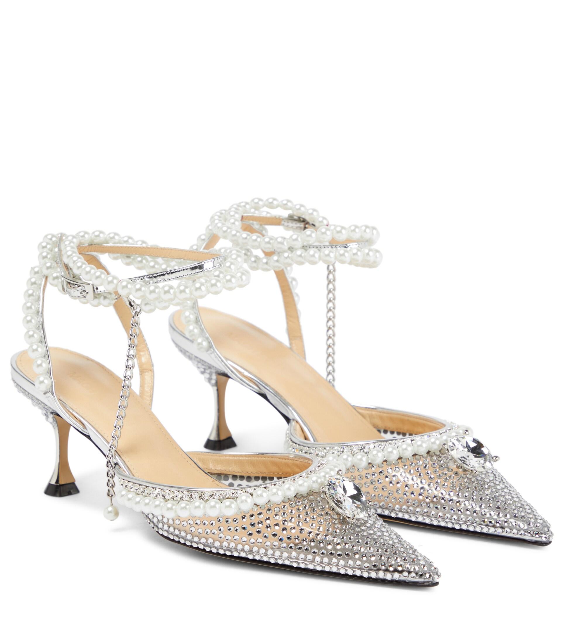 Mach & Mach Faux-pearl Embellished Pvc Pumps in White | Lyst