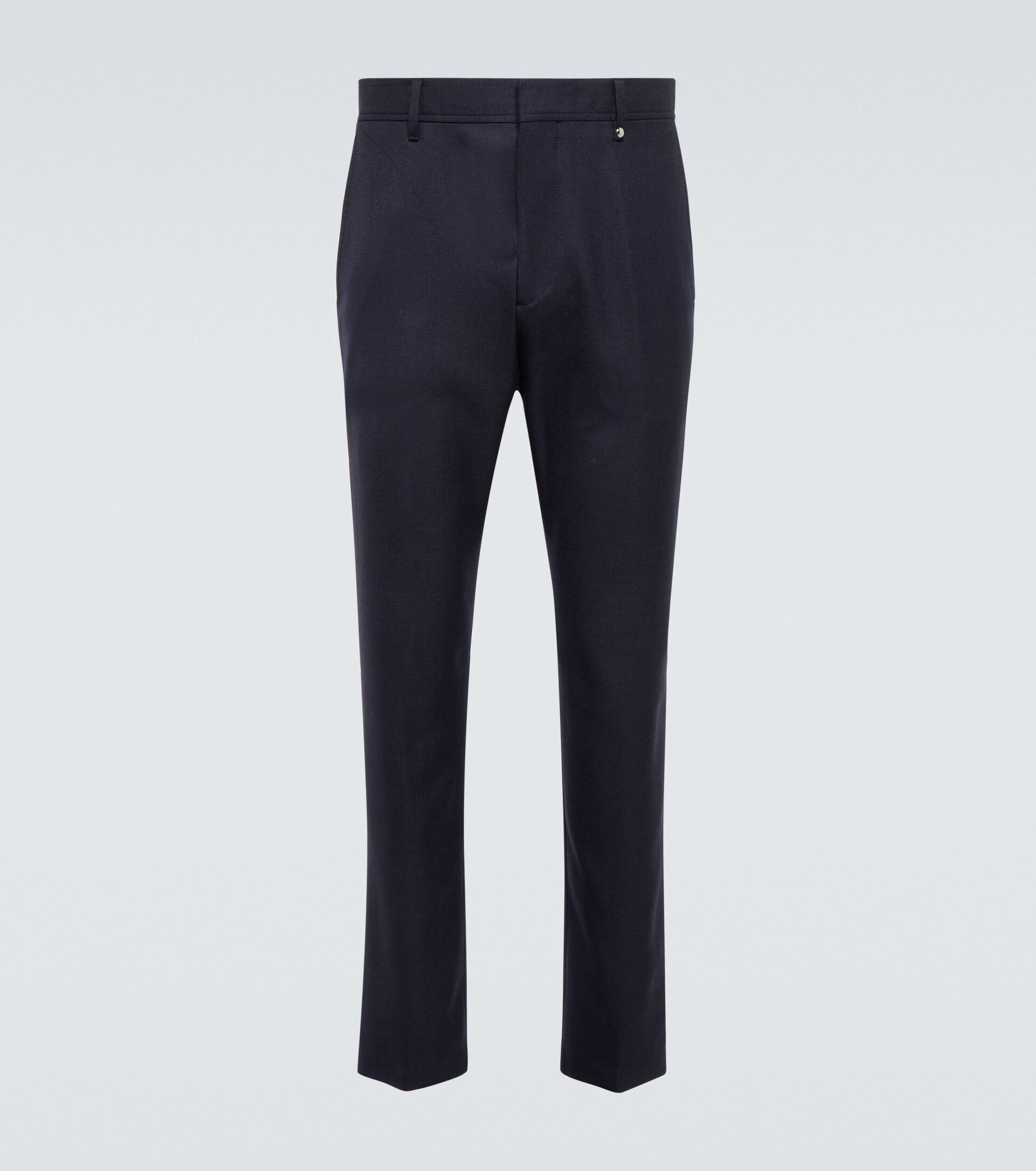 Burberry Ezra Straight Wool Pants in Blue for Men | Lyst