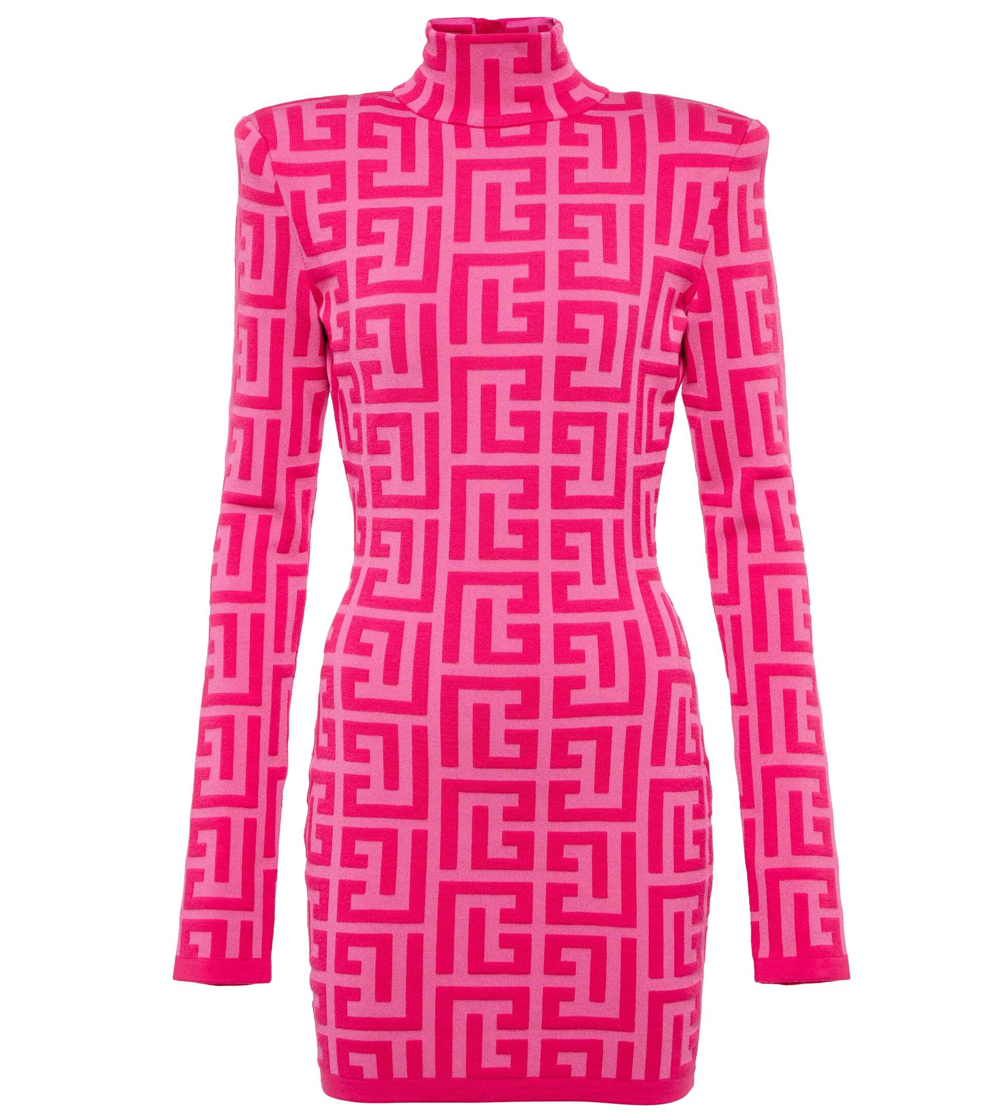Balmain X Barbie Jacquard Minidress in Pink | Lyst