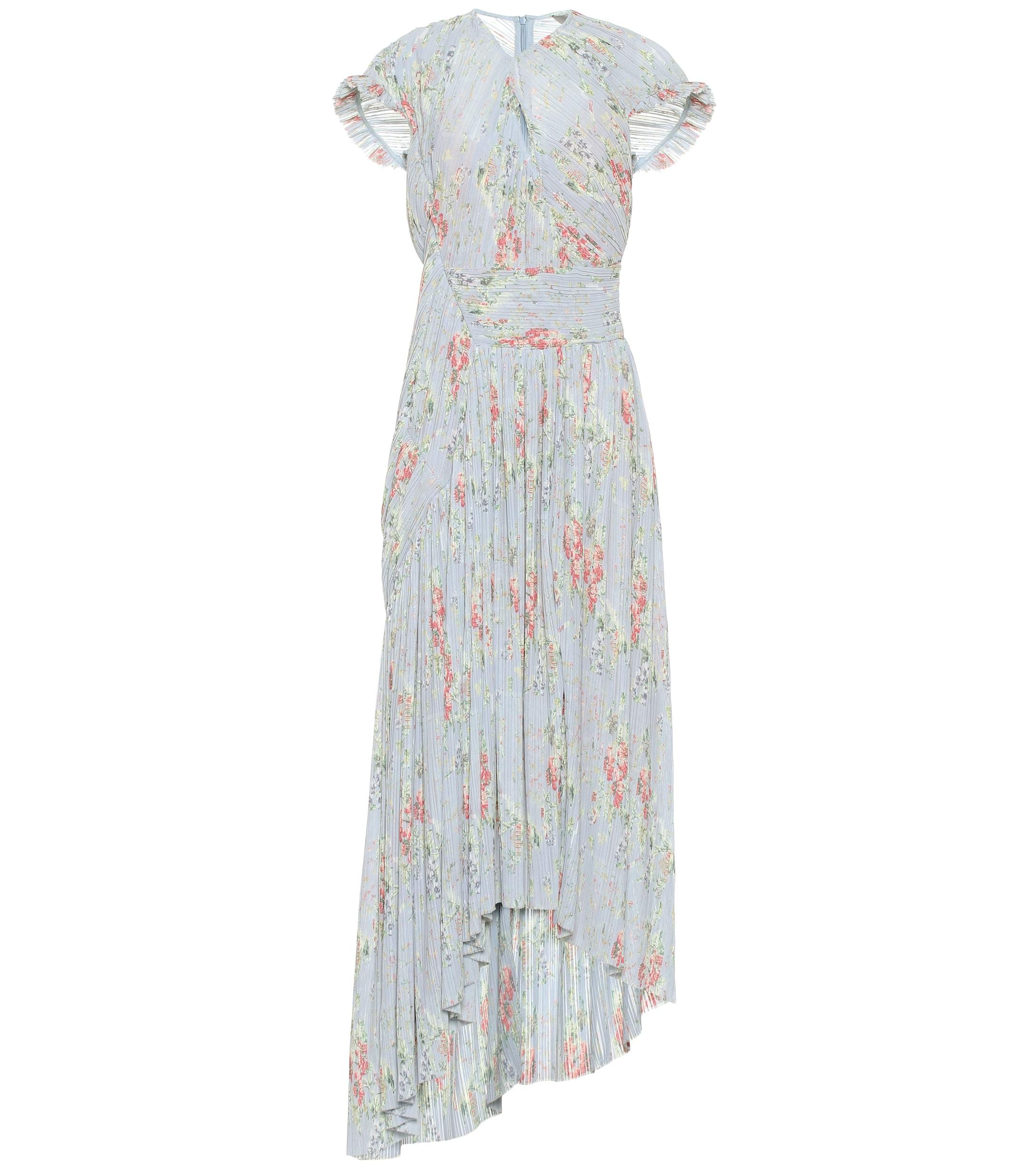 Preen By Thornton Bregazzi Julia Pleated Floral Georgette Dress - Lyst