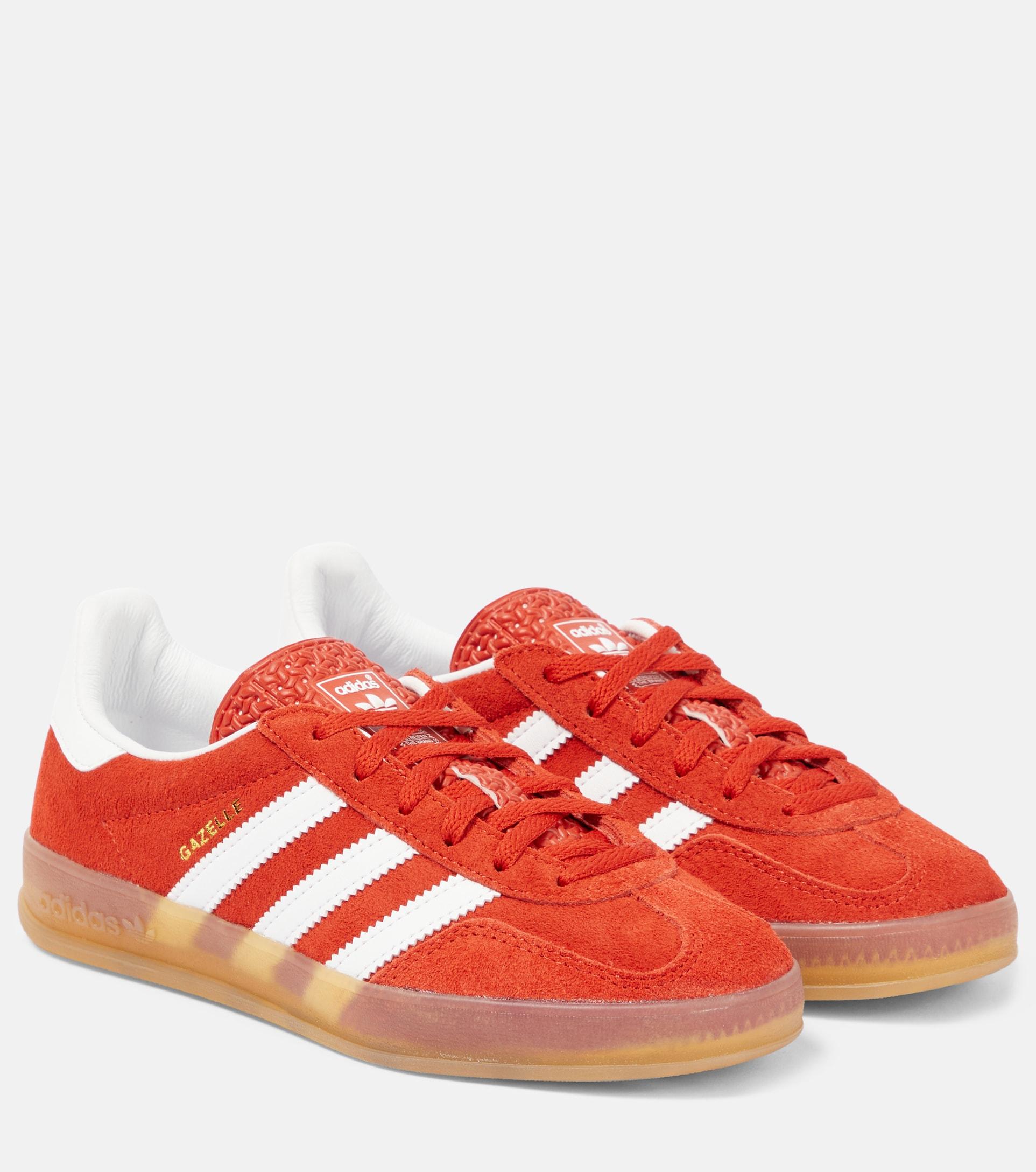 adidas Gazelle Indoor Suede-paneled Sneakers in Red | Lyst