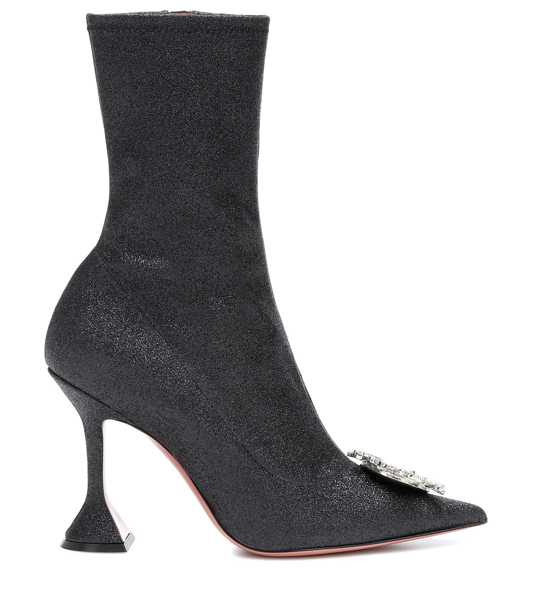 amina muaddi shoes black