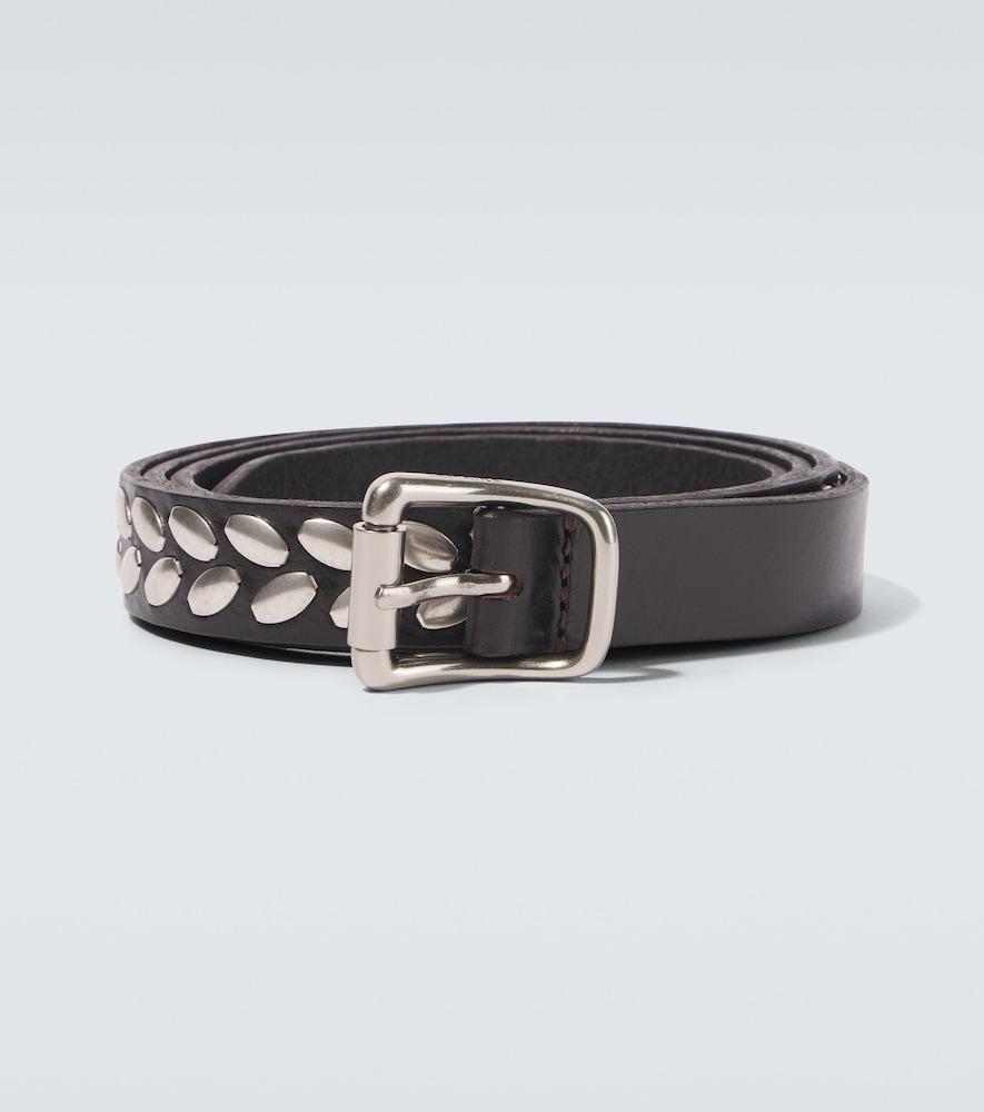 Lemaire Almond Stud Leather Belt in Black for Men | Lyst