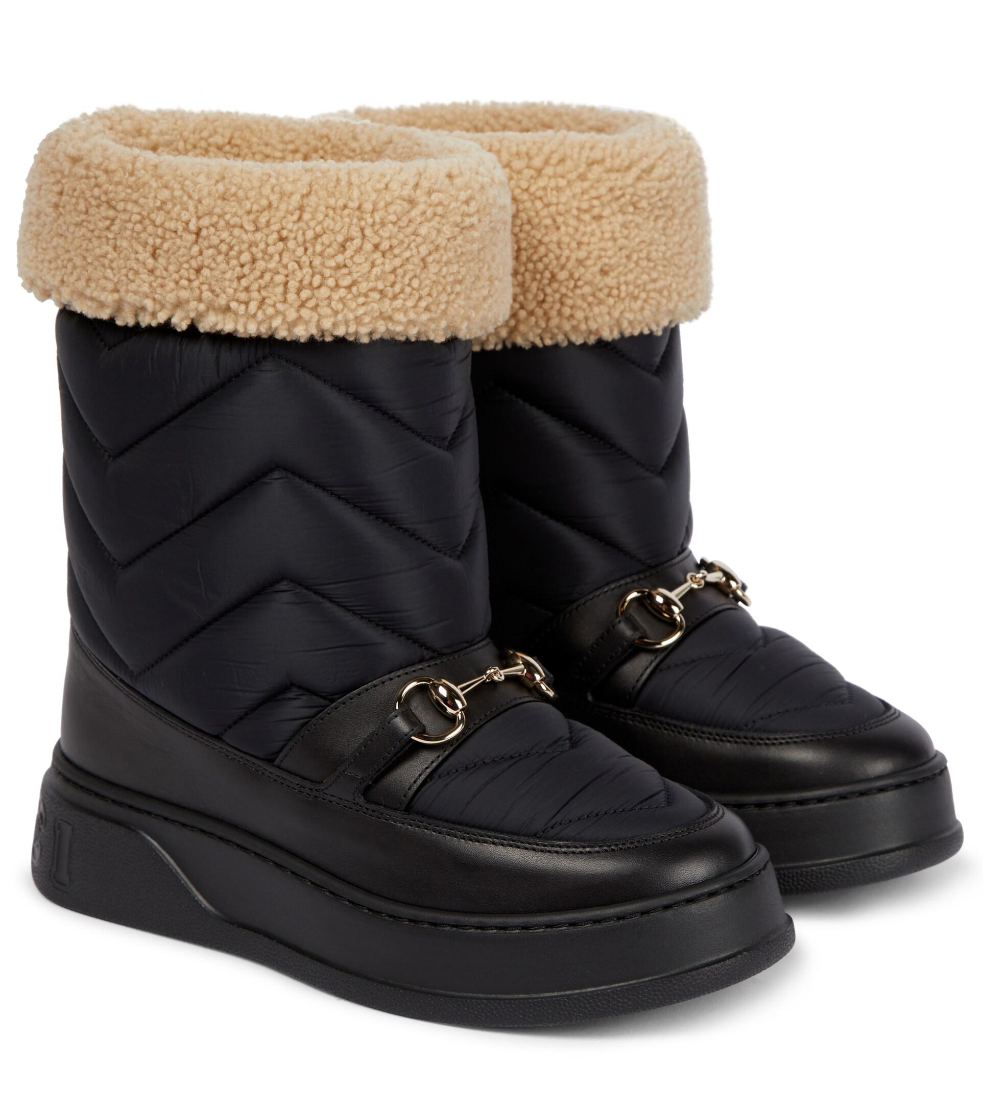 Gucci Shearling-lined Snow Boots in Black | Lyst