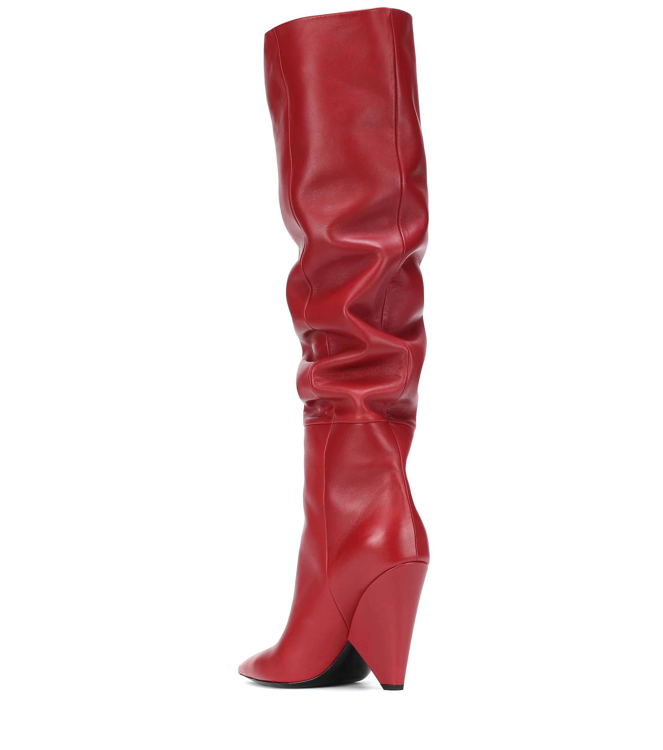 ysl red boots
