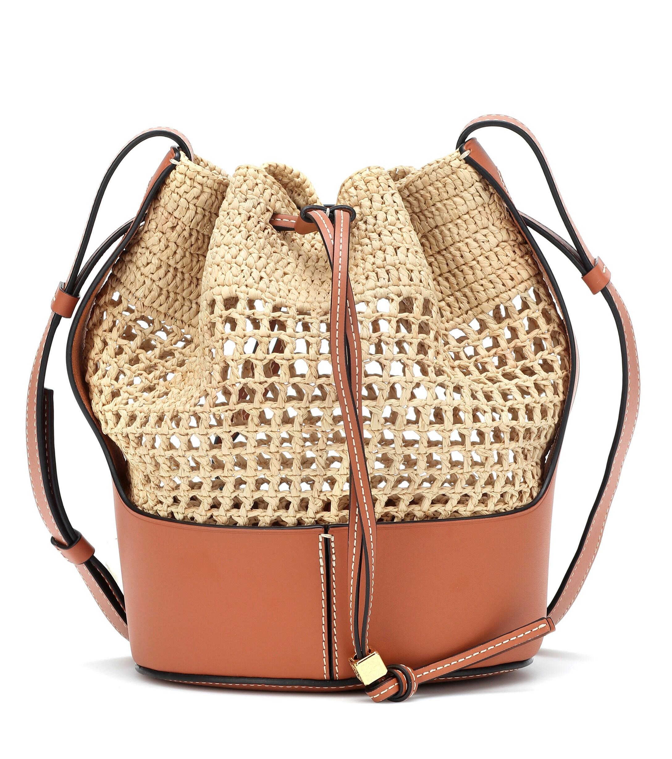 loewe raffia balloon bag