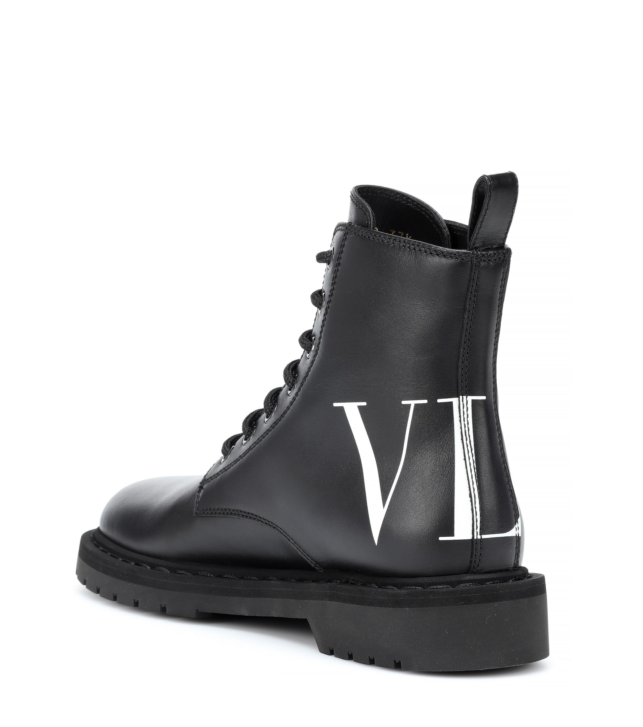 Botines de piel Valentino de Cuero de color Negro | Lyst