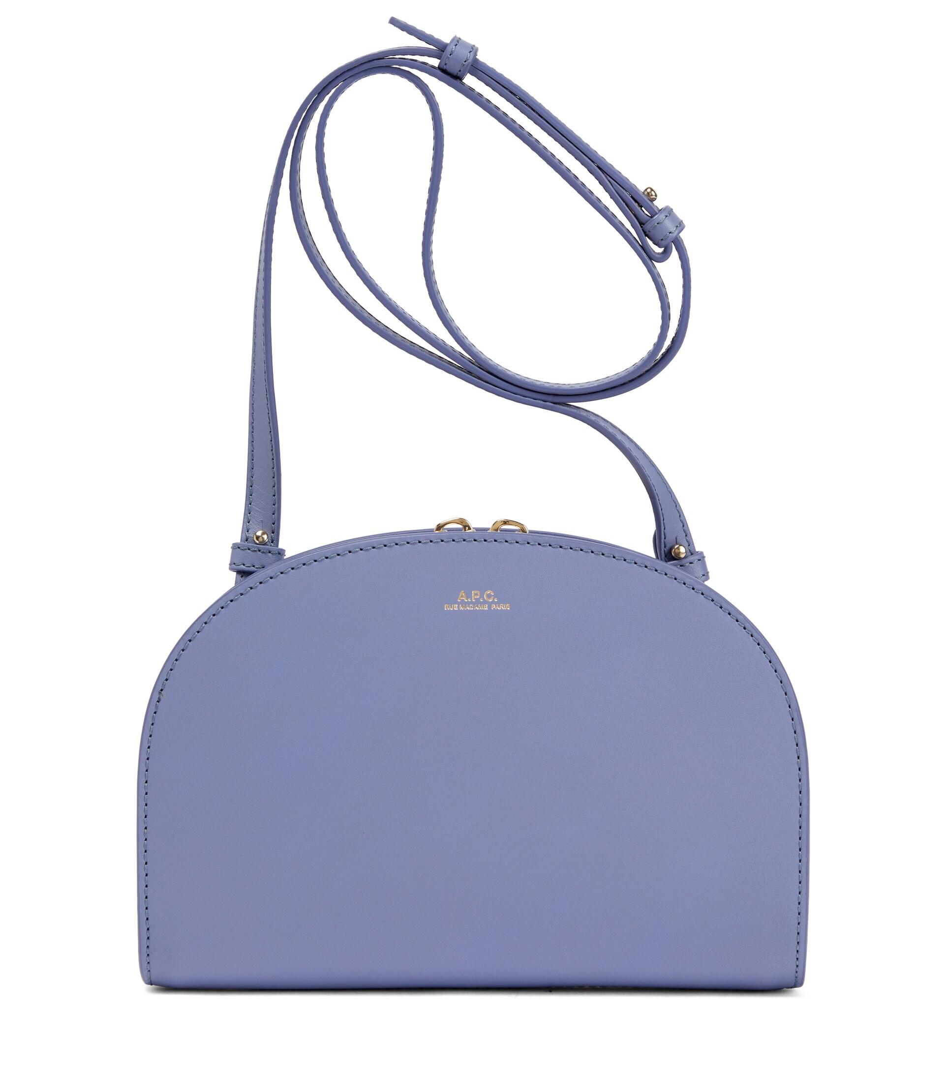 A.P.C. Demi-lune Leather Clutch in Violet (Blue) | Lyst