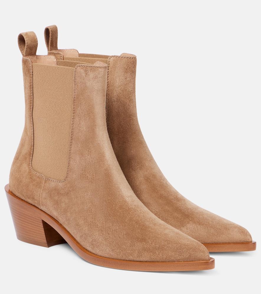 Gianvito Rossi Wylie 45 Suede Ankle Boots in Brown Lyst UK