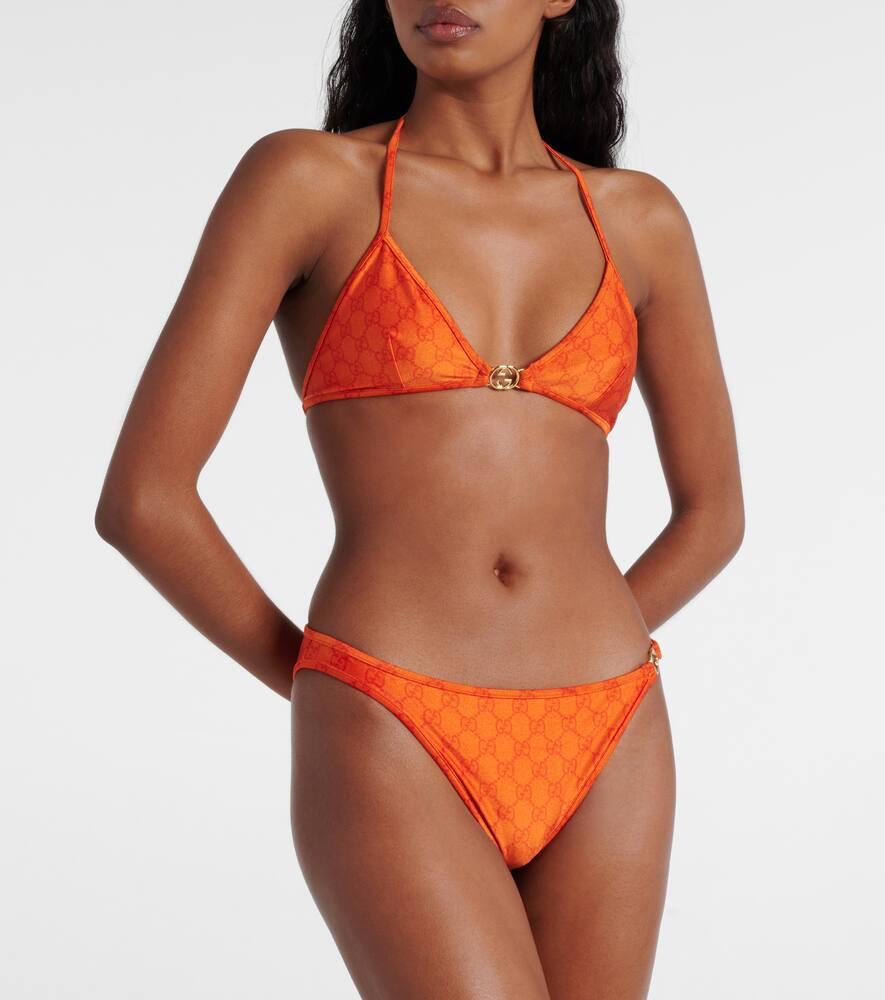GUCCI★GGストレッチジャージービキニ Gucci Gg Jersey Bikini in Orange | Lyst