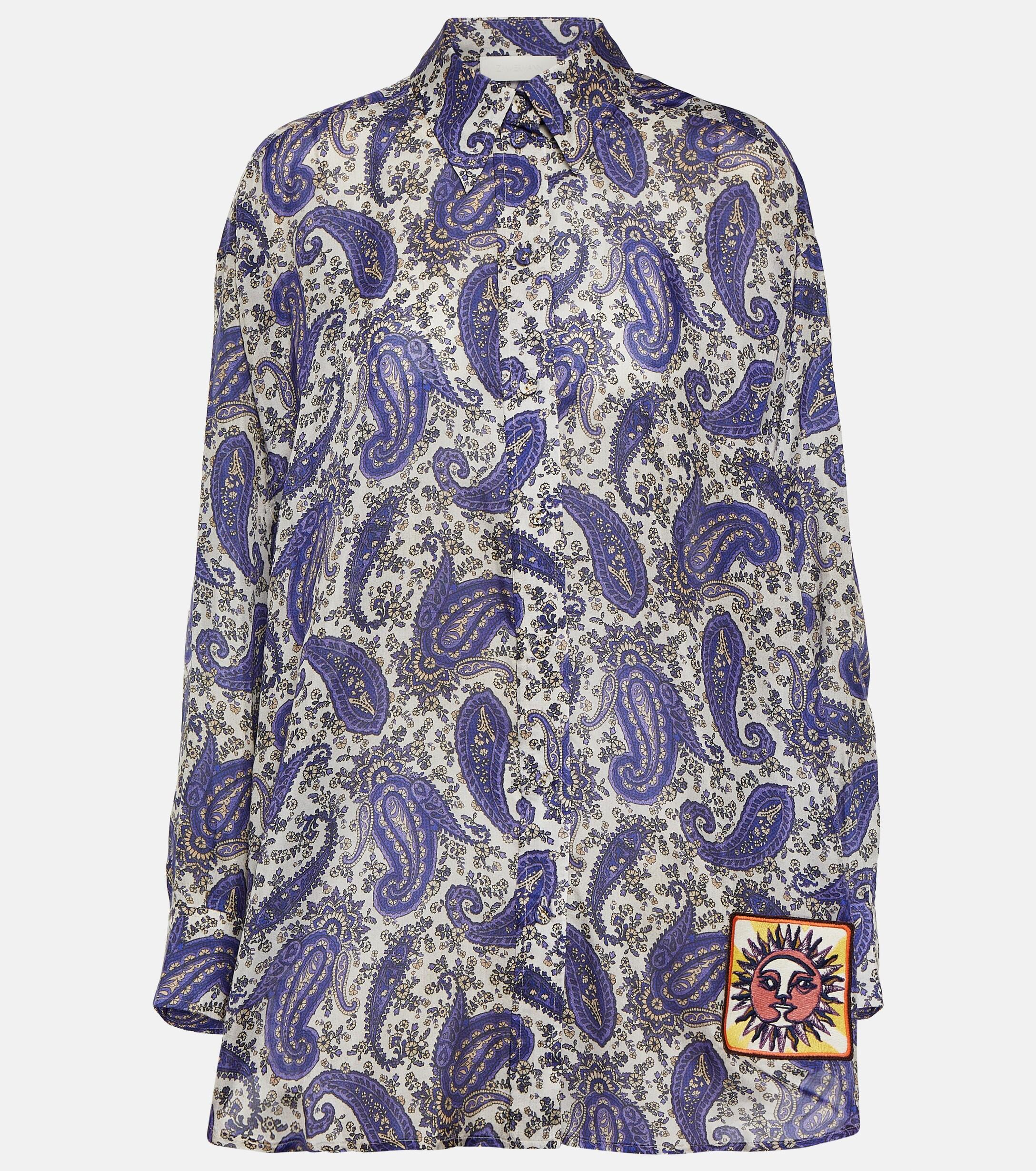 Zimmermann Devi Paisleyprint Silk Shirt in Blue Lyst UK